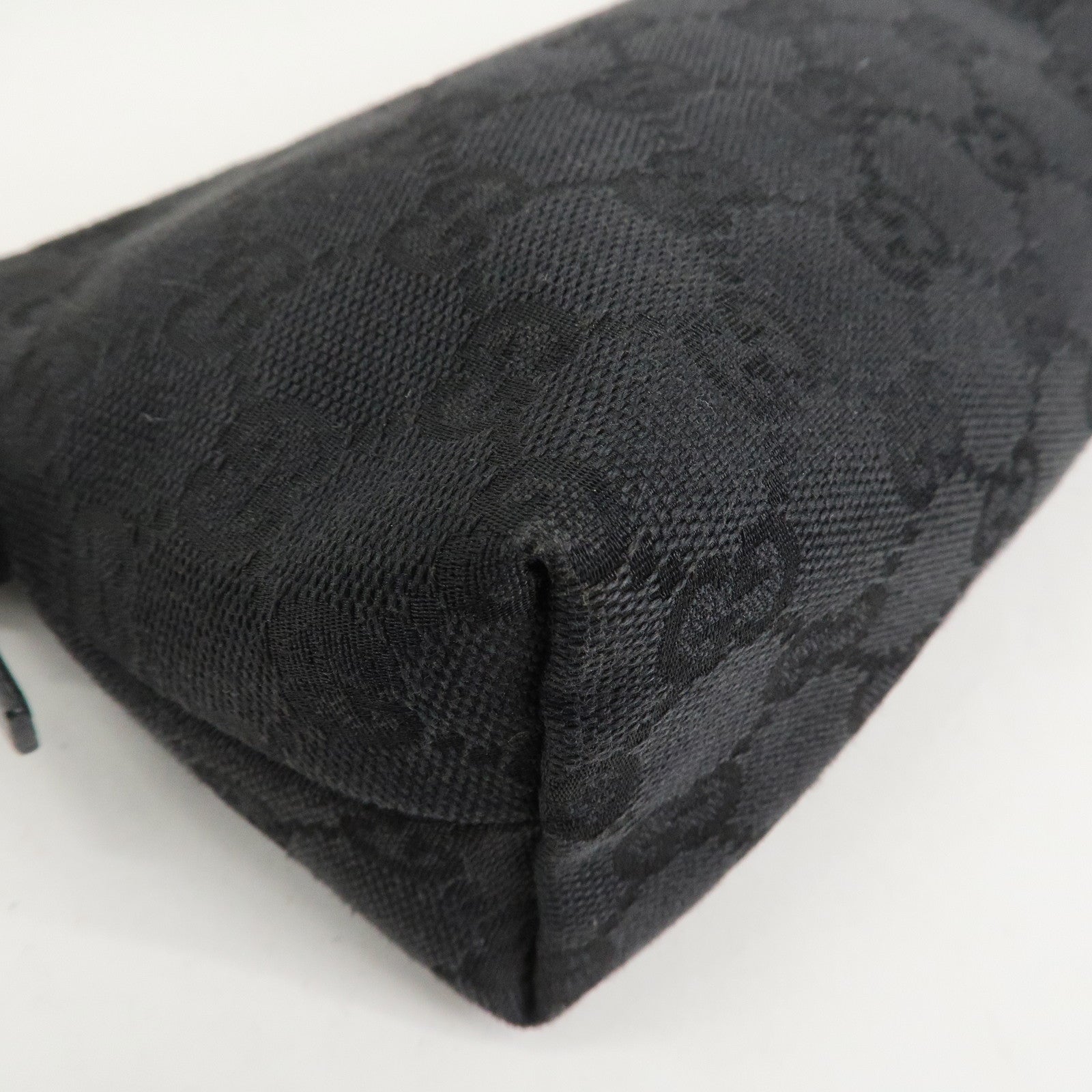 GUCCI GG Canvas Leather Shoulder Bag Hand Bag Pouch Black 103399