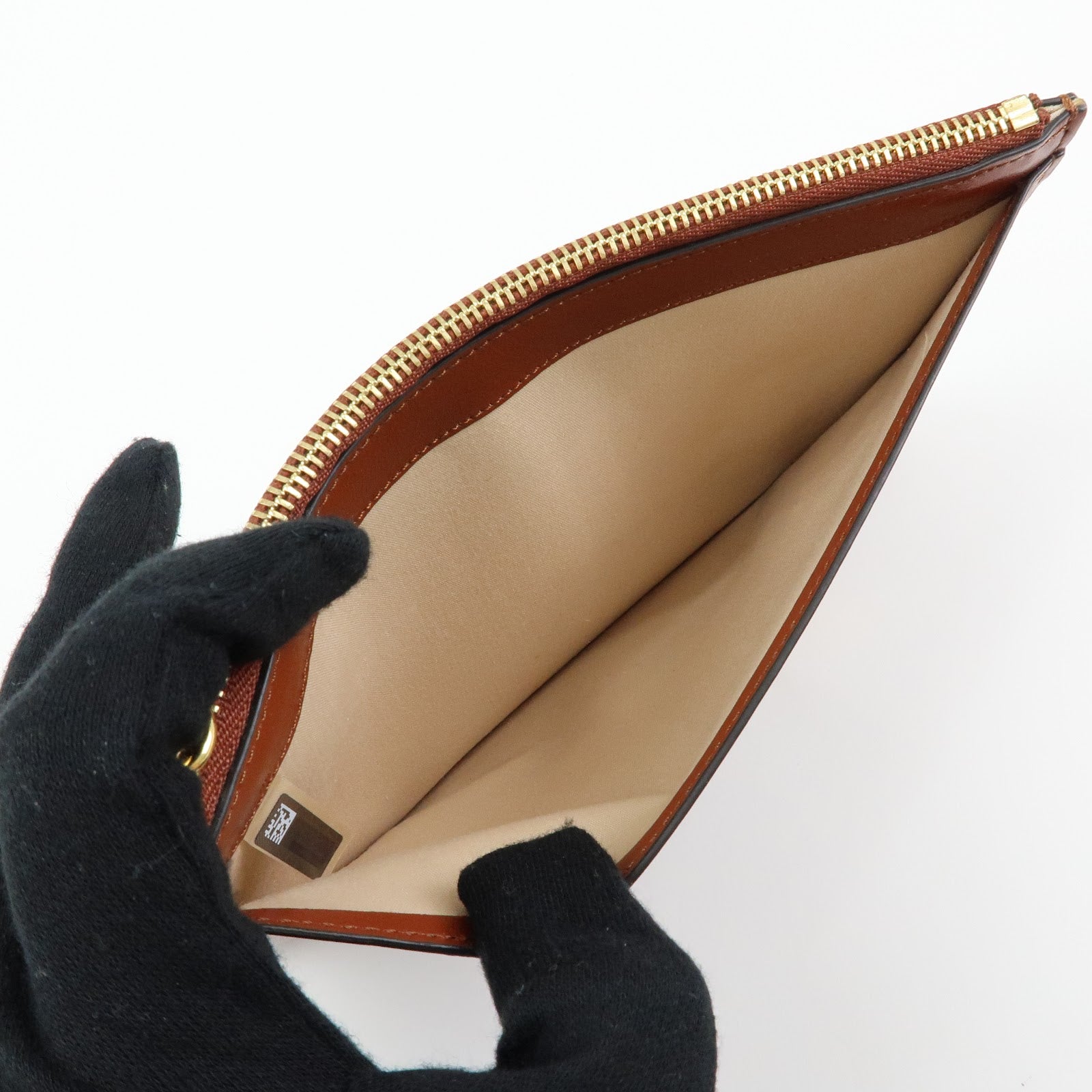 Chloe Chloe C Leather Pouch Fragment Case Passport Case Brown