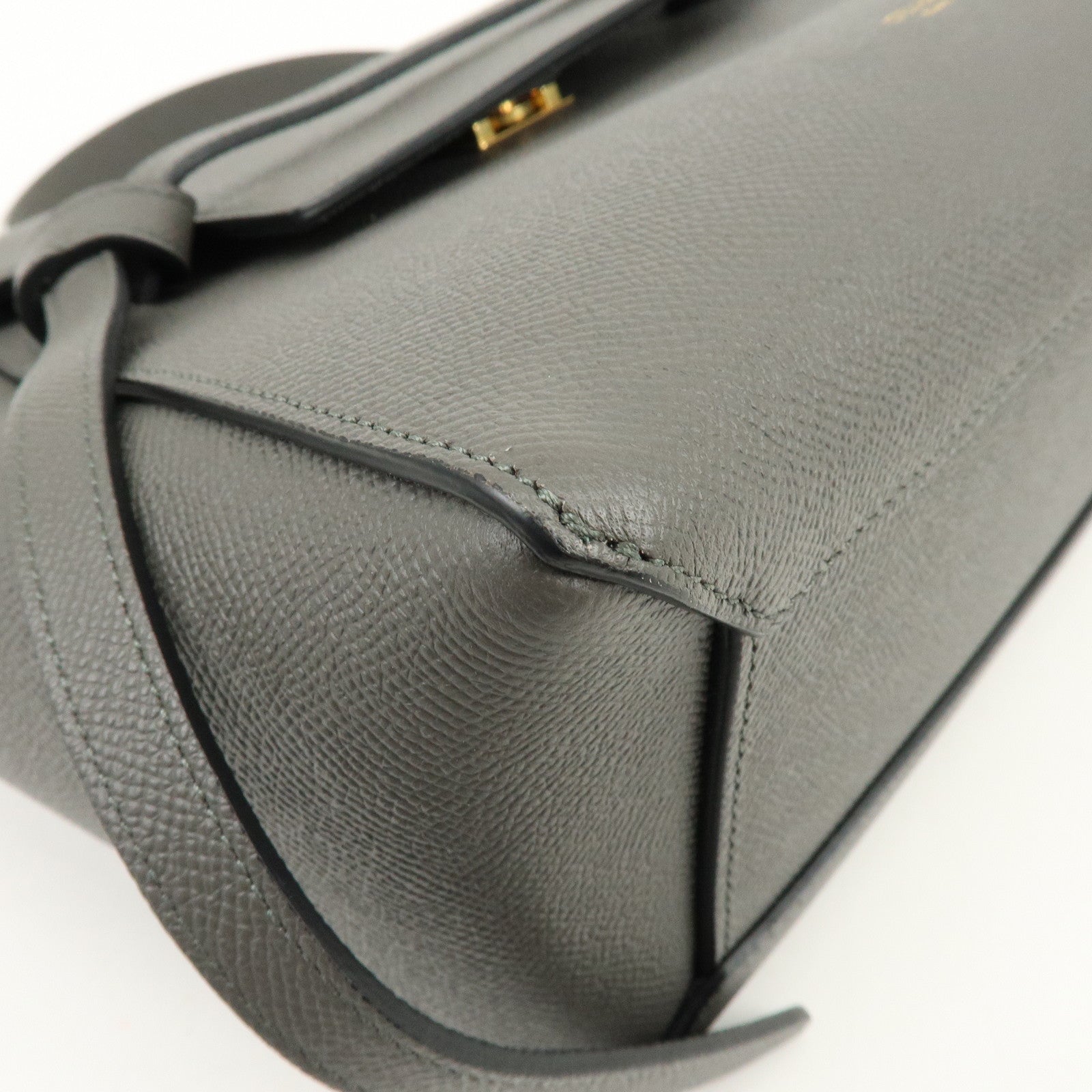 CELINE Belt Bag Leather 2Way Bag Shoulder Bag Hand Bag Gray