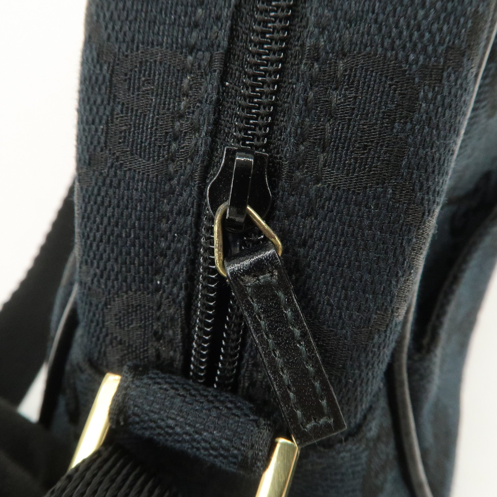 GUCCI GG Monogram Half Moon Shoulder Bag Hand Bag Black 90781