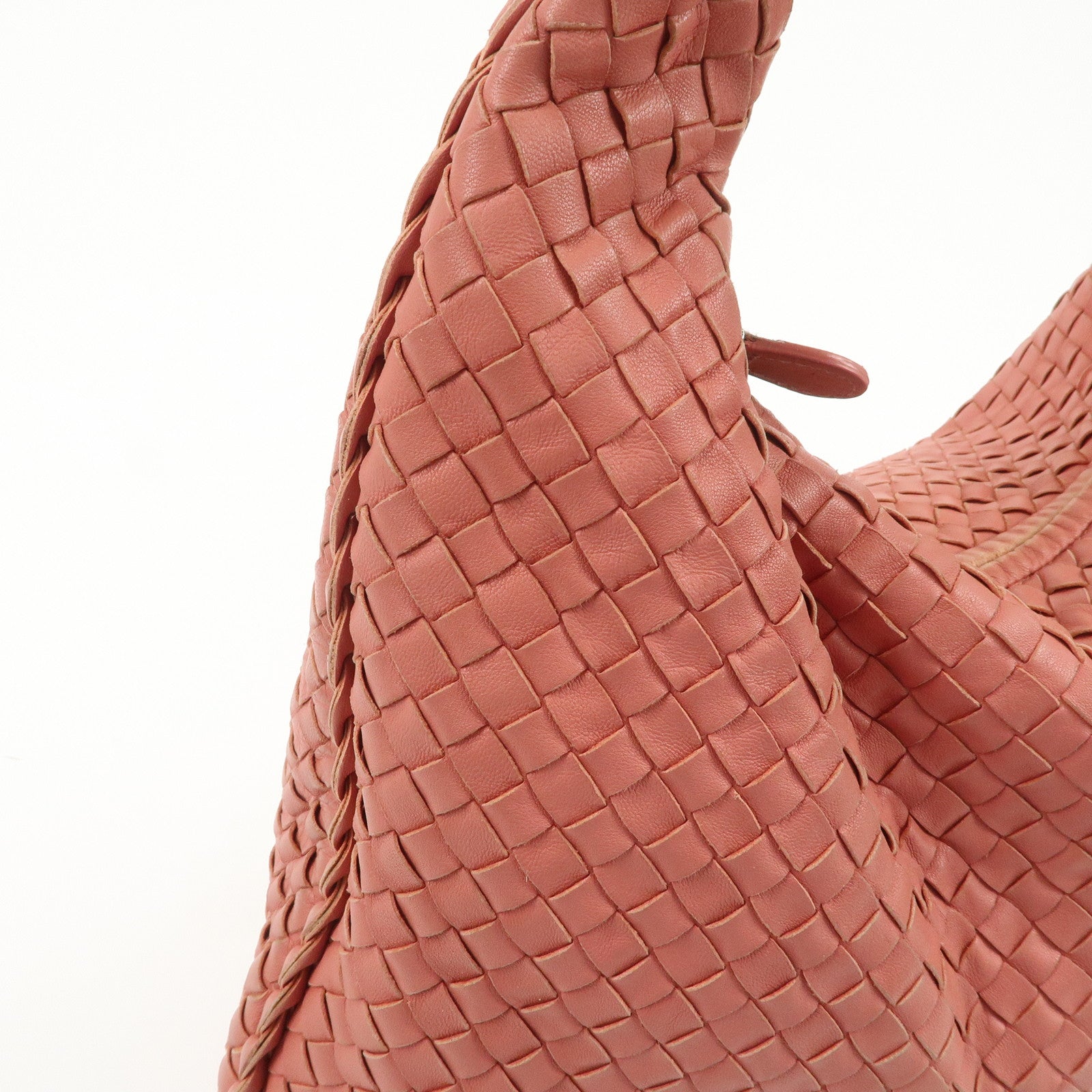 BOTTEGA VENETA Intrecciato Leather Shoulder Bag Hand Bag Pink