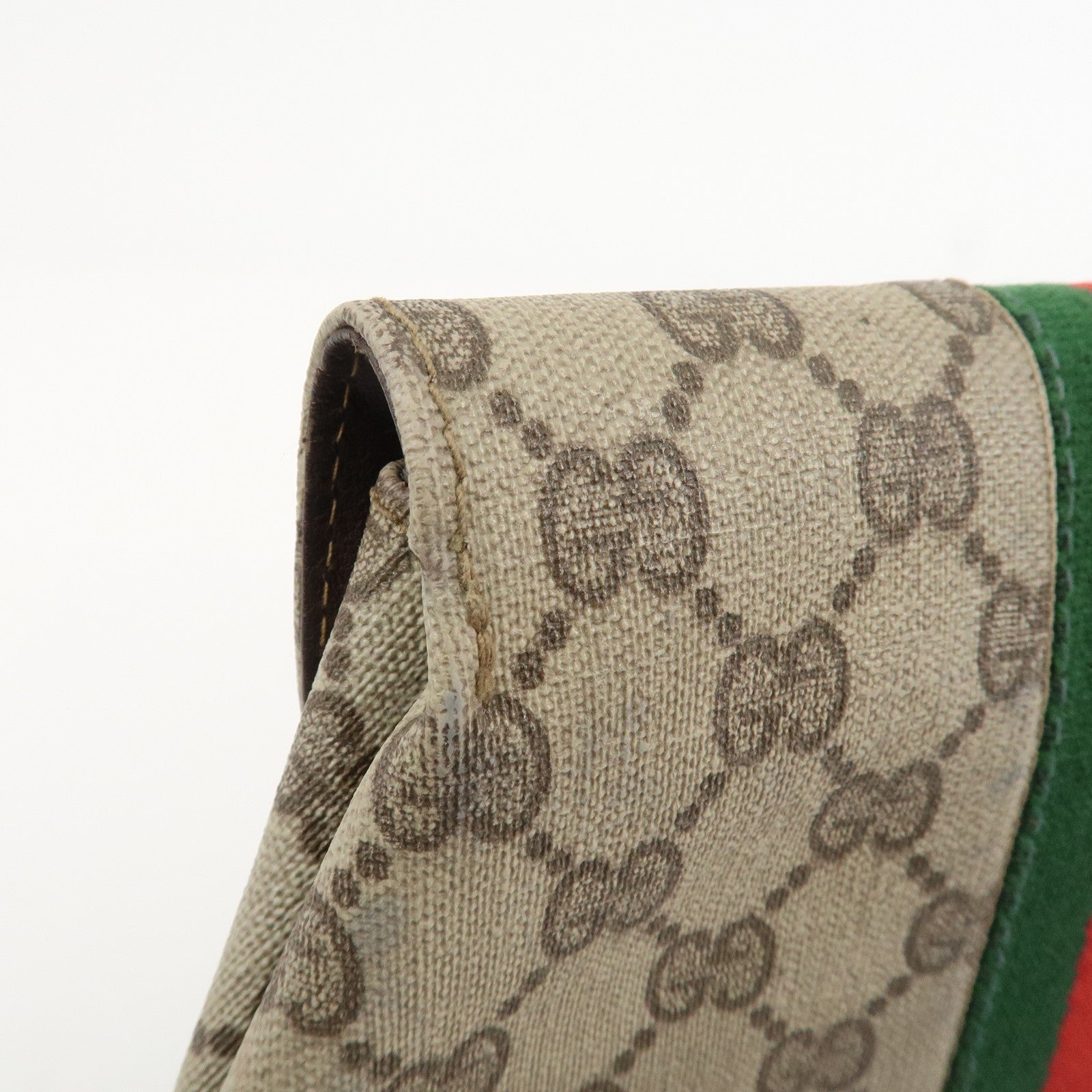 GUCCI Old Gucci GG Supreme Cosmetic Pouch Clutch Bag Beige