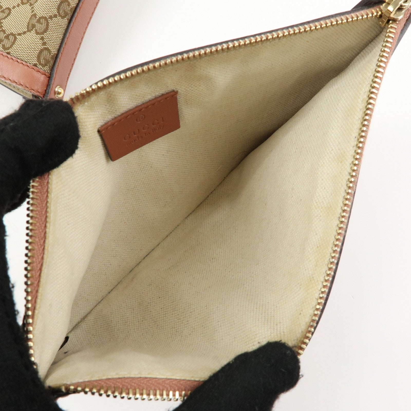 GUCCI GG Canvas Leather Tote Bag Shoulder Bag Beige Pink 247209