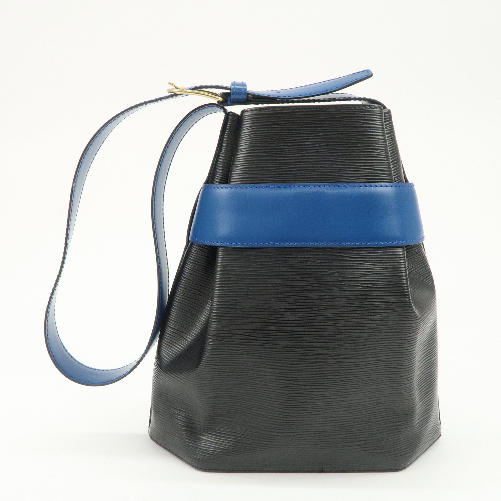 Louis Vuitton Epi Leather Sac de Paul Shoulder Bag Noir Tredo Blue