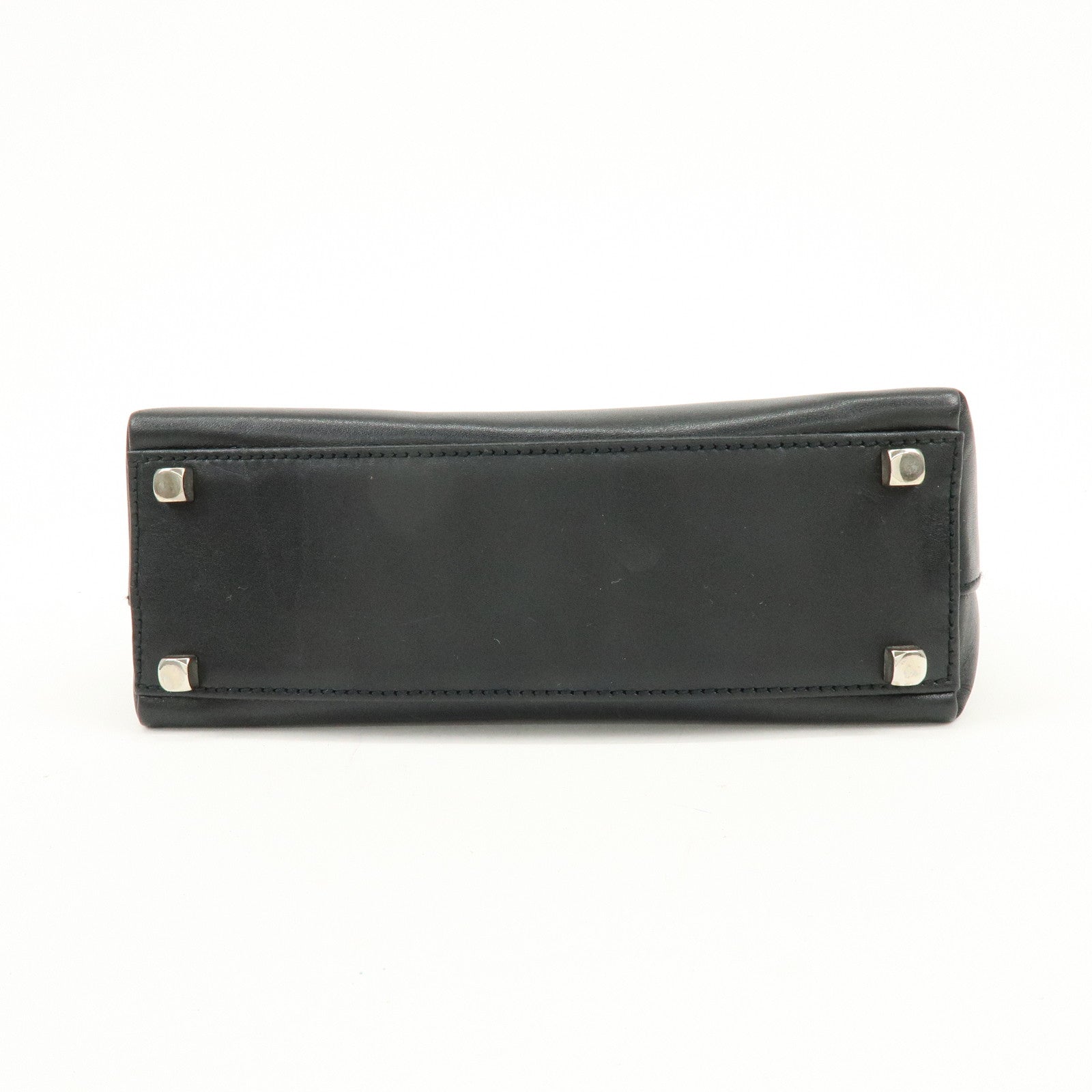 Ferragamo Gancini Leather Hobo Hand Bag Black