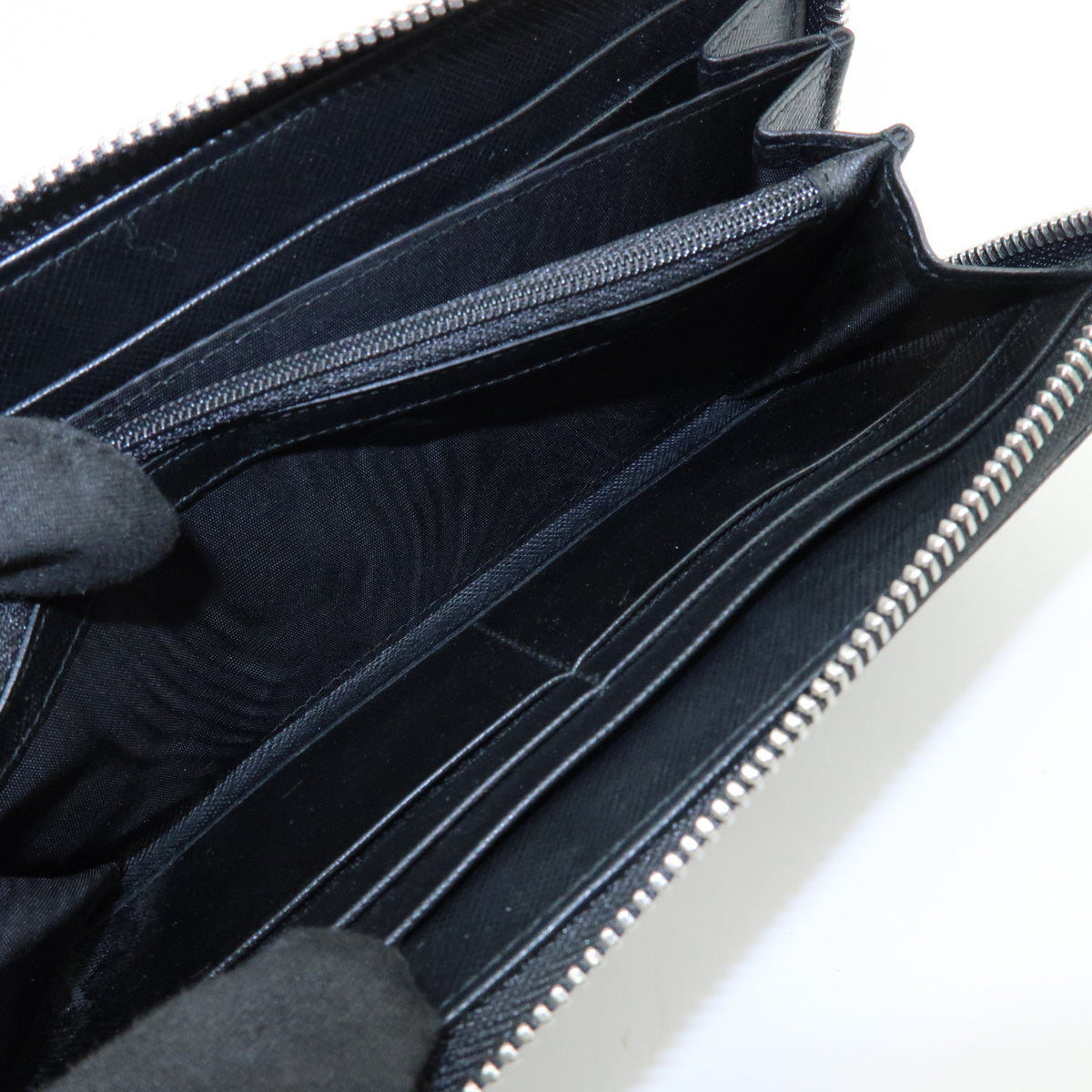 Ferragamo Ganchini Leather Long Wallet Black
