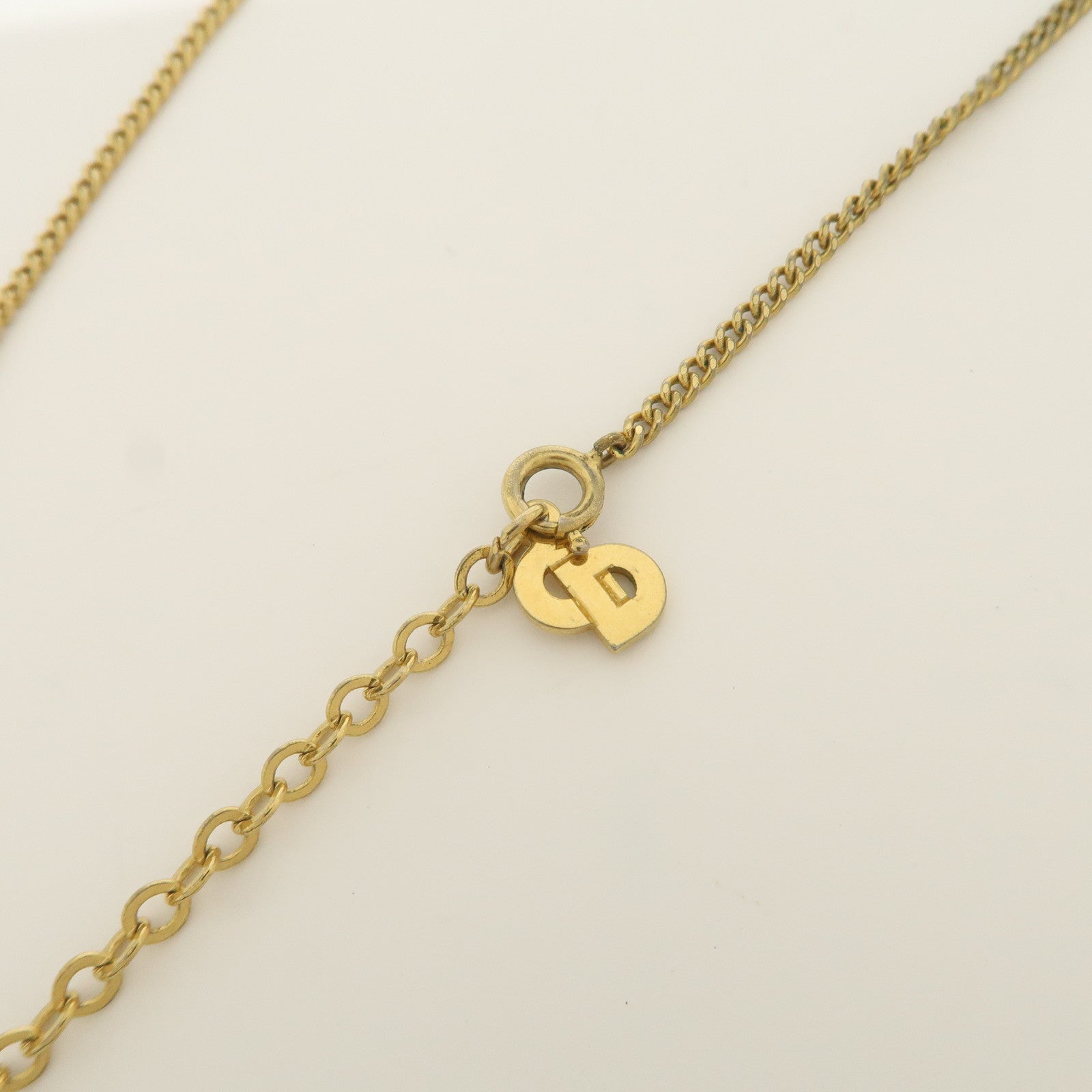 Christian Dior Logo Metal Necklace Choker Gold