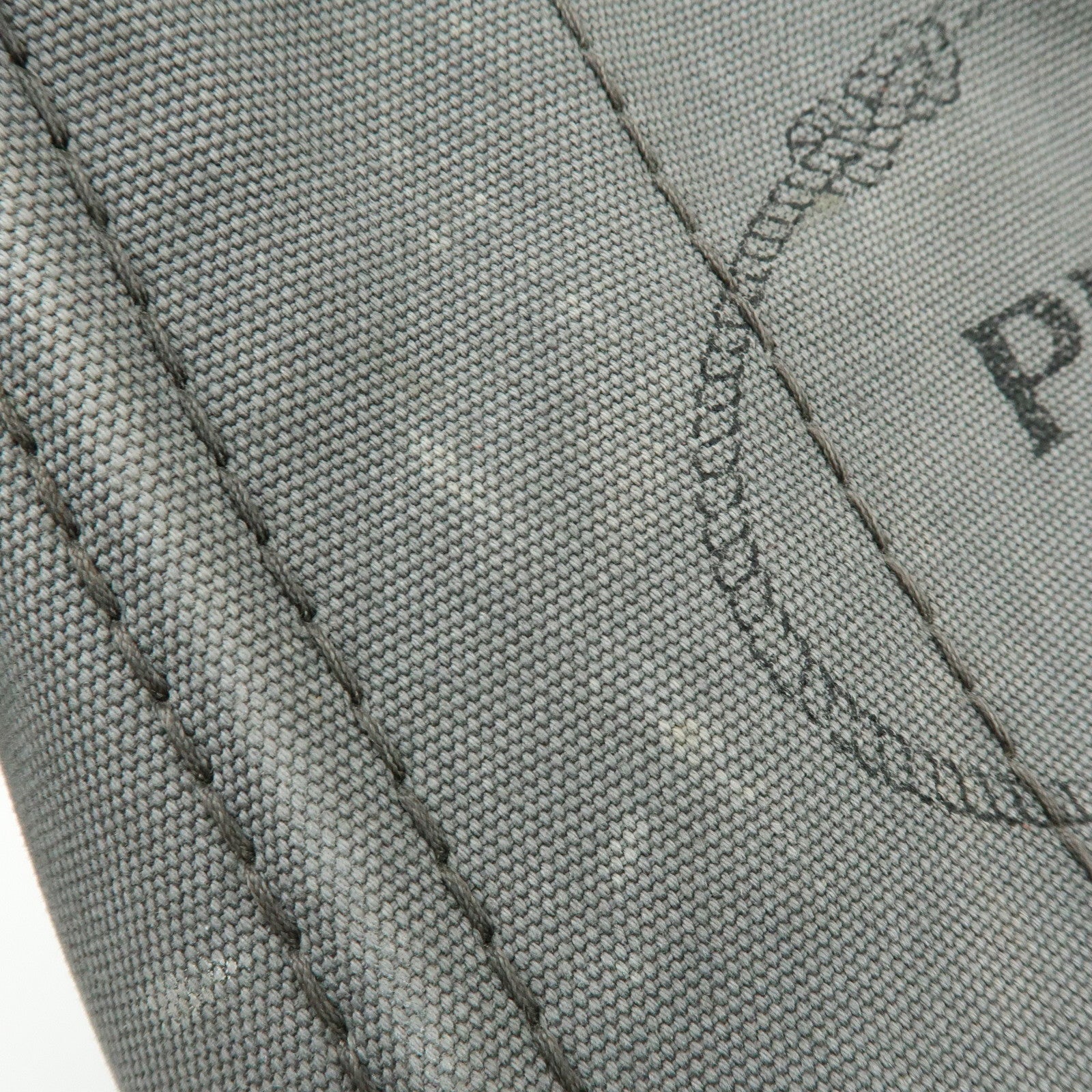PRADA Canapa Mini Canvas 2Way Bag Hand Shoulder Bag Gray 1BG439