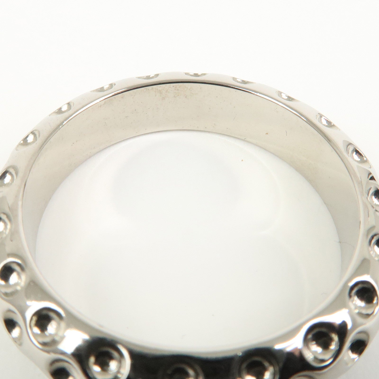 HERMES Metal Scarf Ring Scarf Accessory Silver Dots