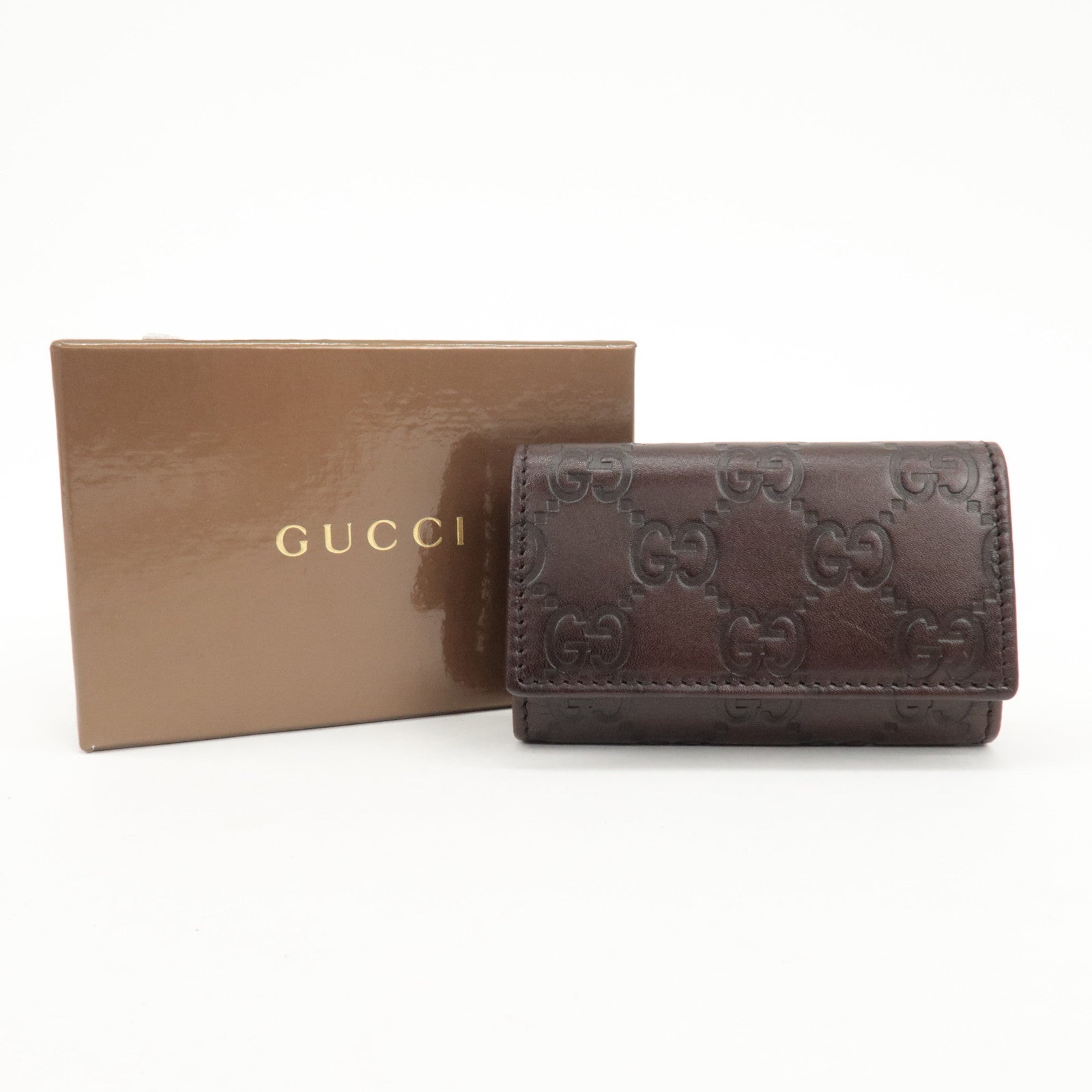 GUCCI Guccissima Leather 6 Rings Key Case Key Holder Brown 138093 Used