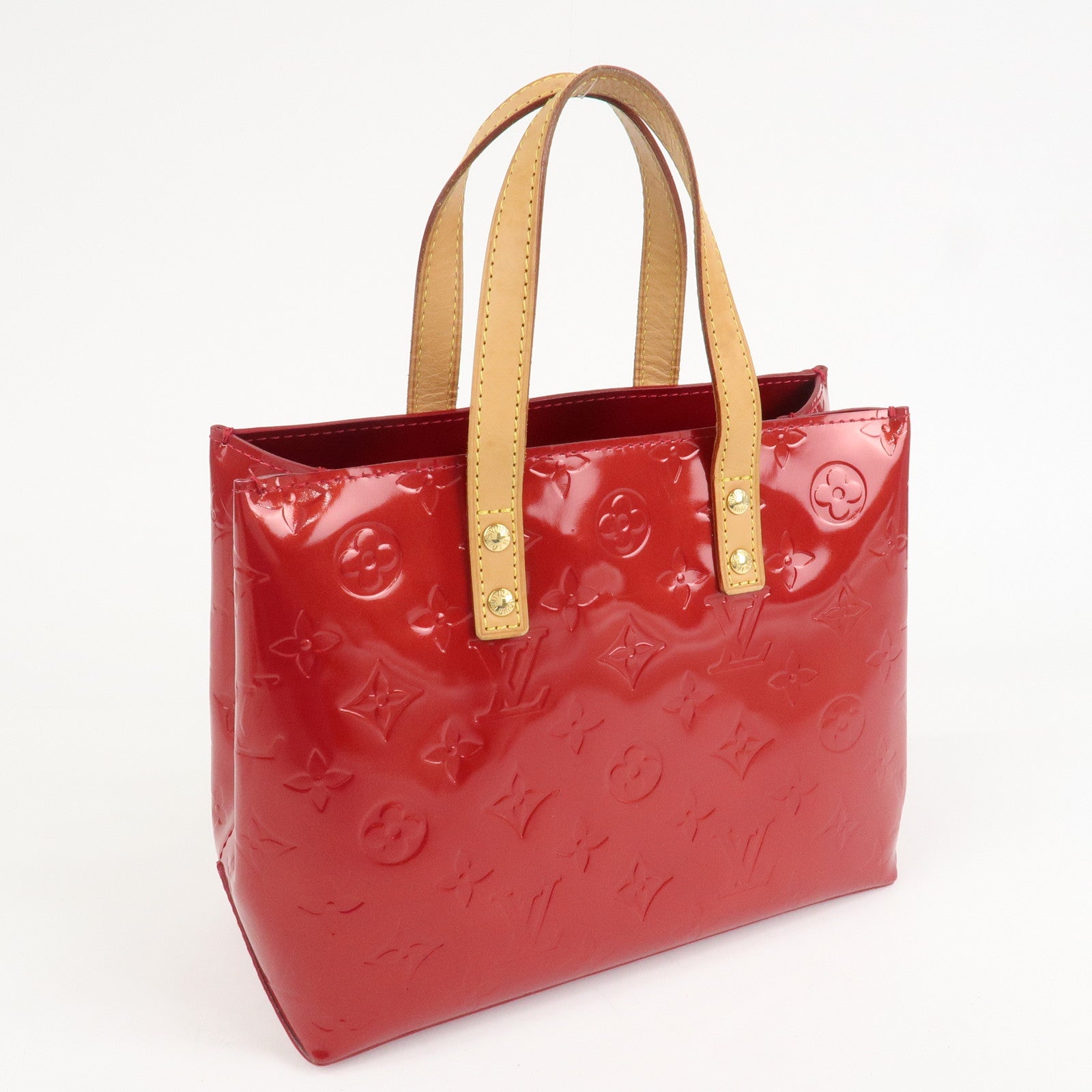 Louis Vuitton Monogram Vernis Lead PM Hand Bag Red M91990