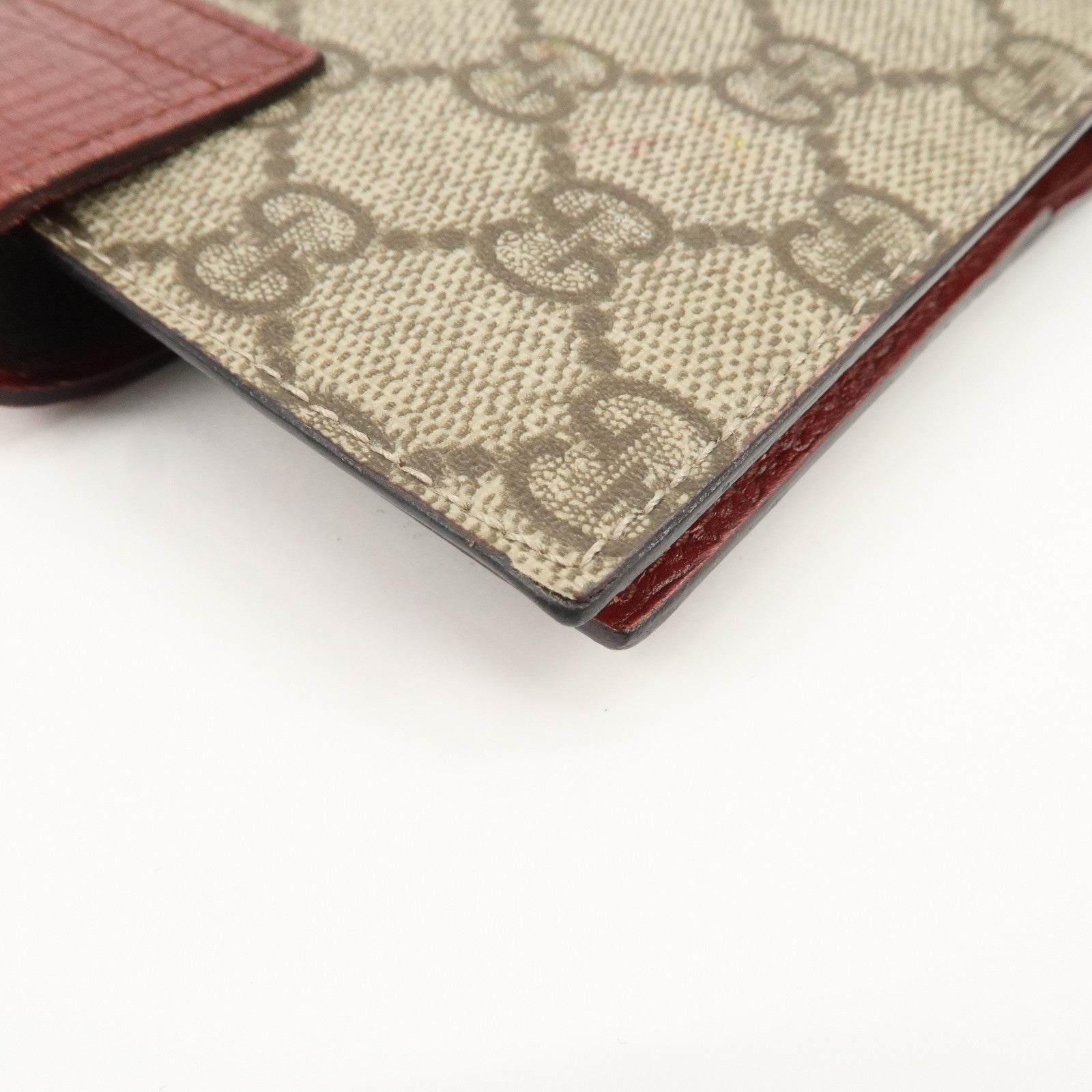 GUCC GG Supreme Canvas Leather Planner Cover Beige Brown 115240 Used