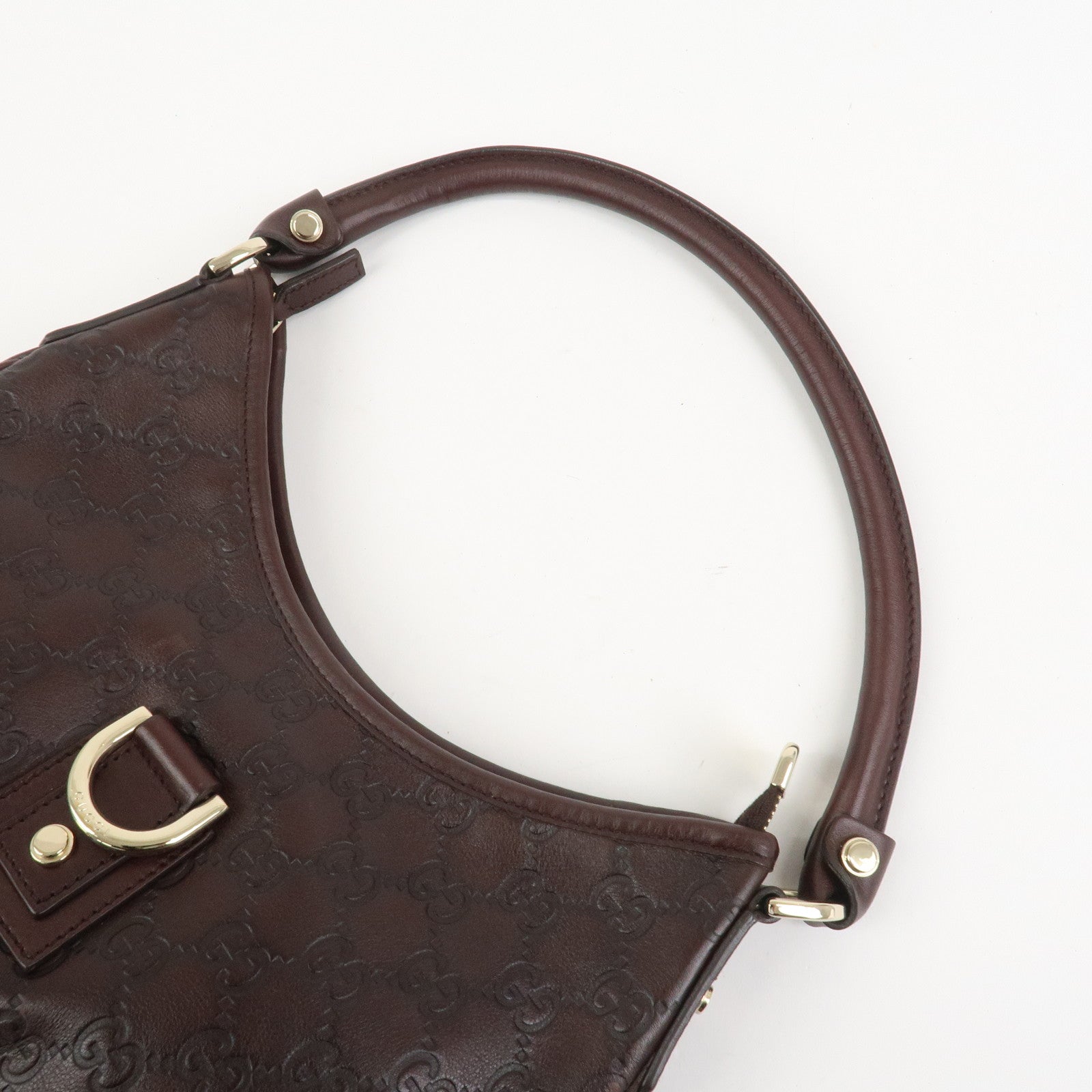 GUCCI Abbey Guccissima Leather Shoulder Bag Dark Brown 130738