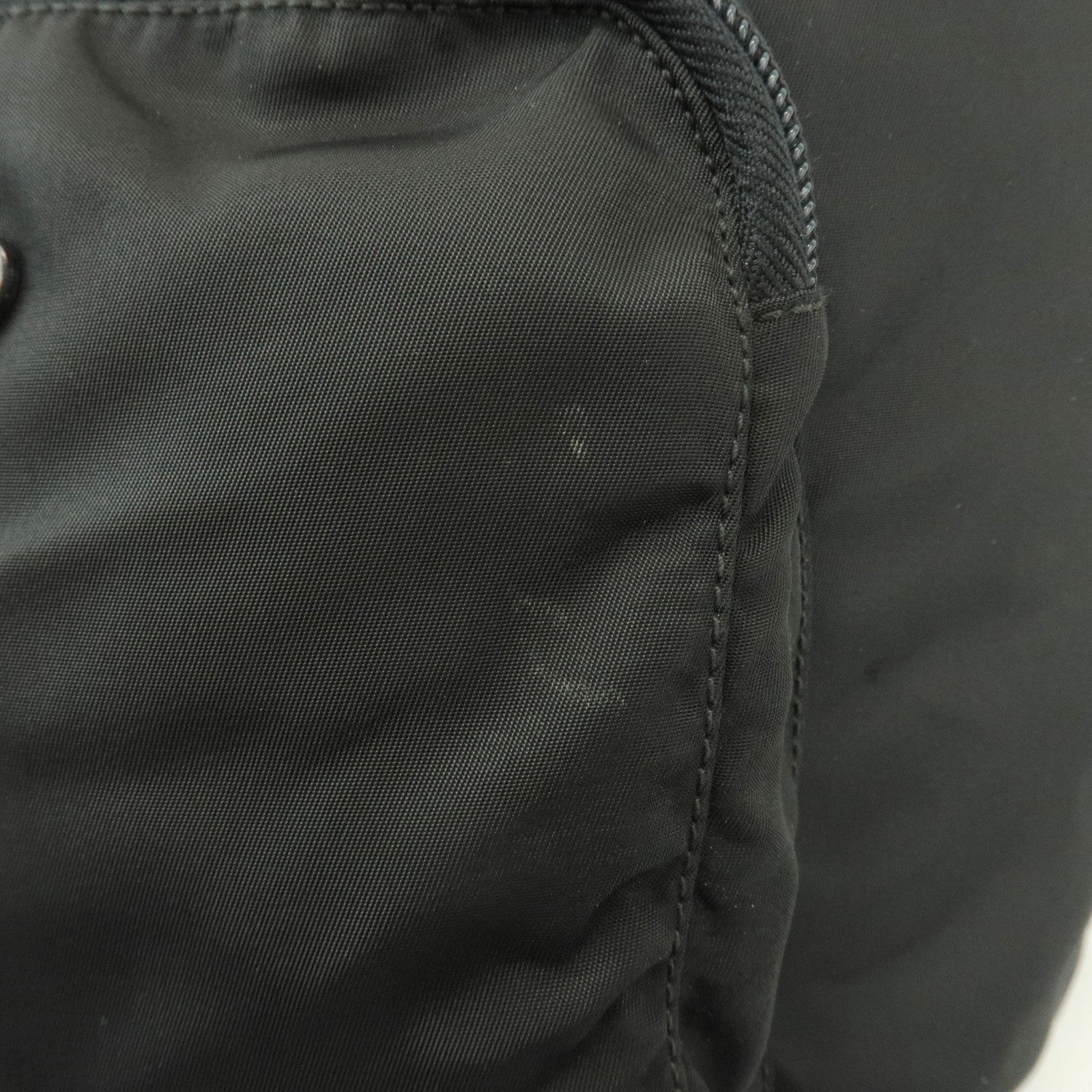 PRADA Triangle Logo Nylon Leather Backpack Rucksack Black B4650F