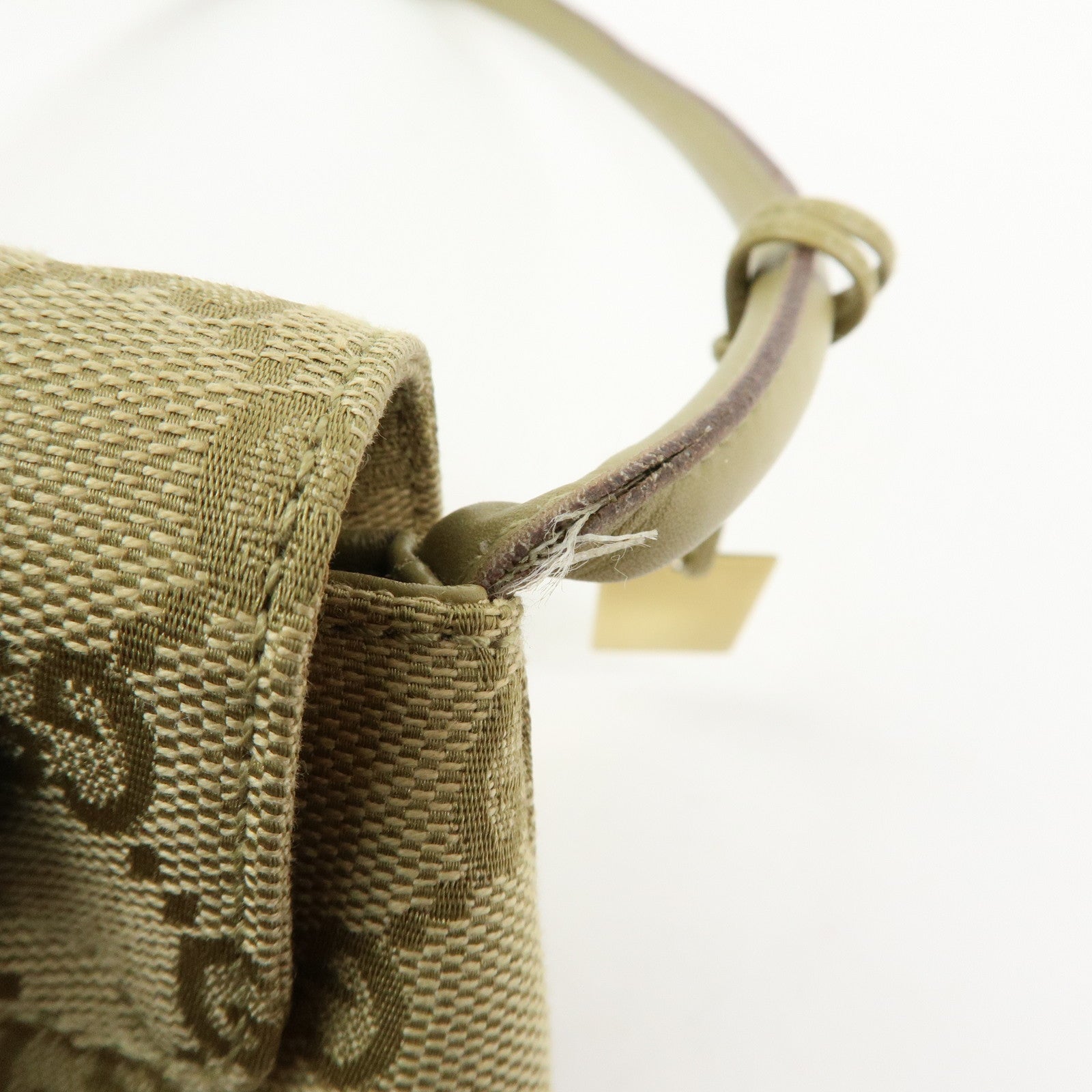 GUCCI GG Canvas Leather Shoulder Bag Hand Bag Beige 90646