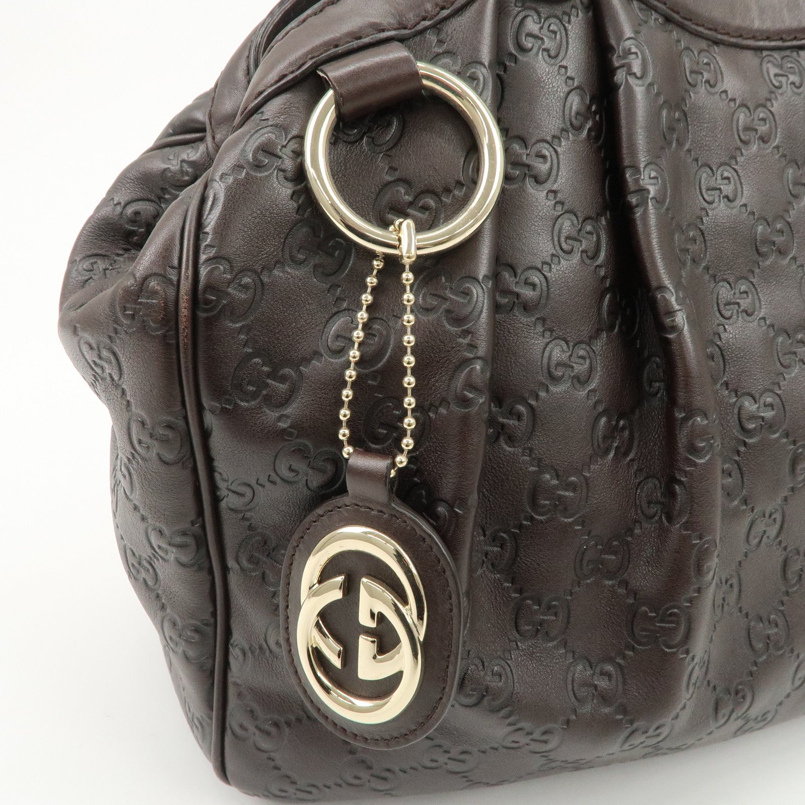 GUCCI Sukey Guccissima Leather Tote Bag Hand Bag Ivory 211944