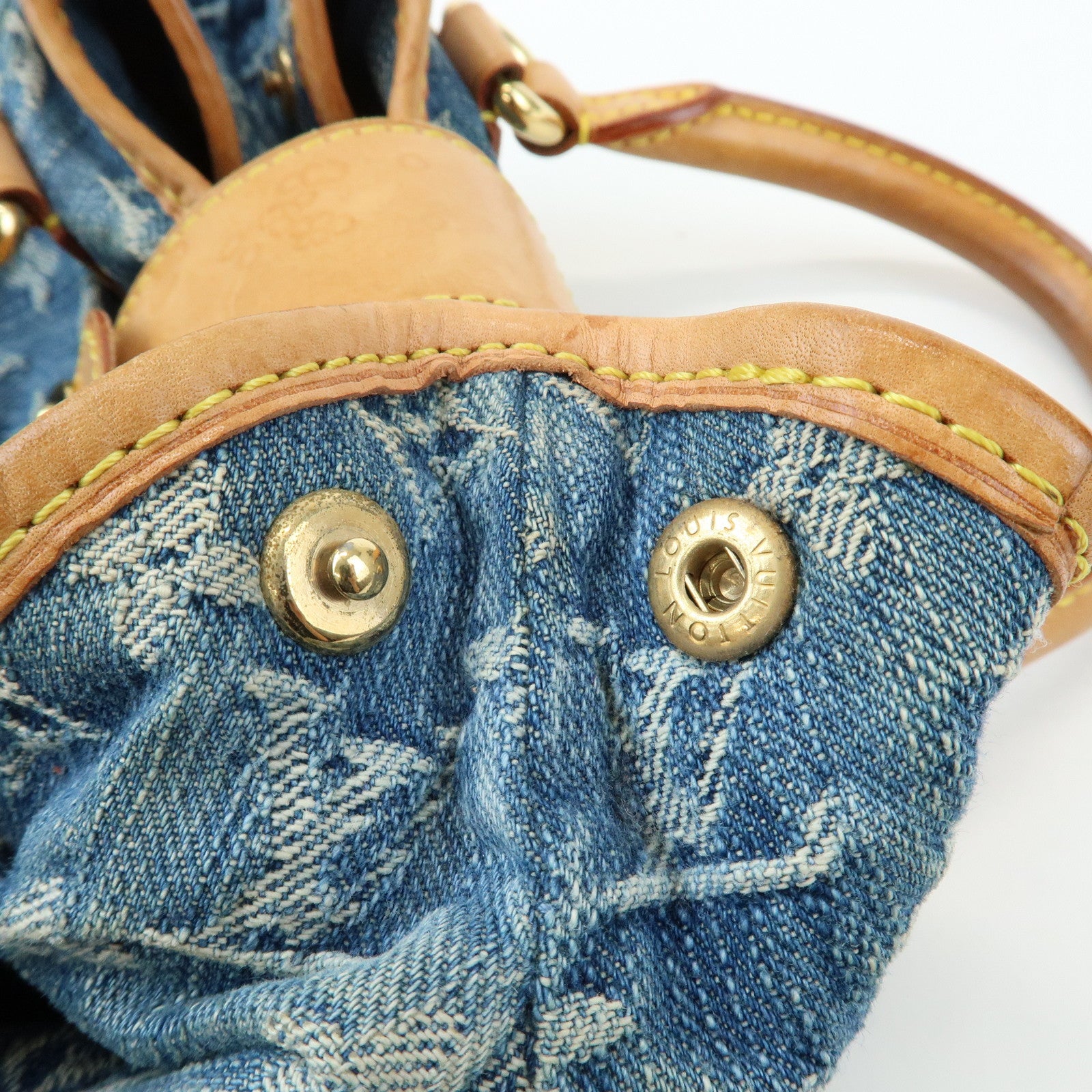 Louis Vuitton Monogram Denim Pleaty Mini Hand Bag Blue M95020