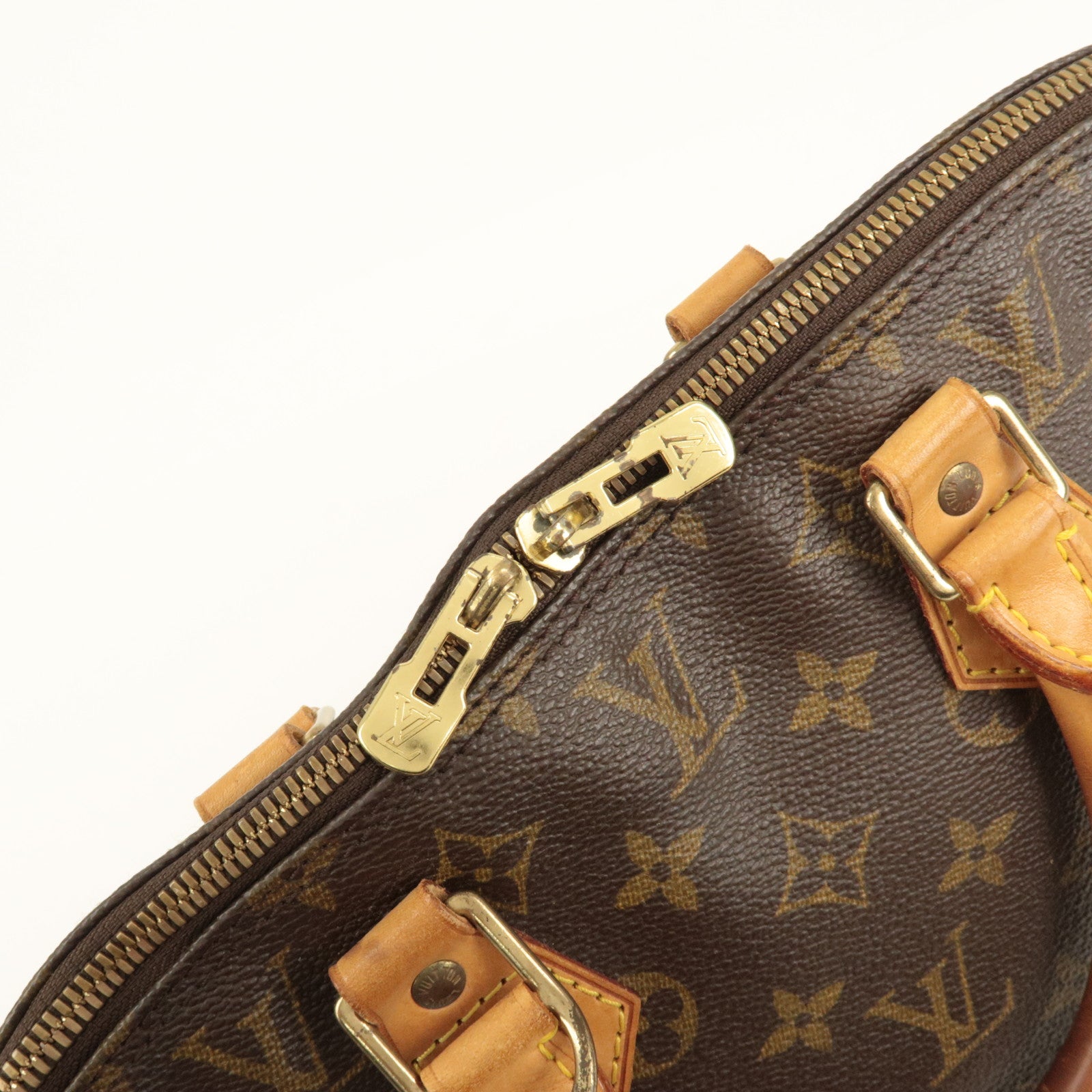 Louis Vuitton Monogram Alma Hand Bag Brown M51130 Used