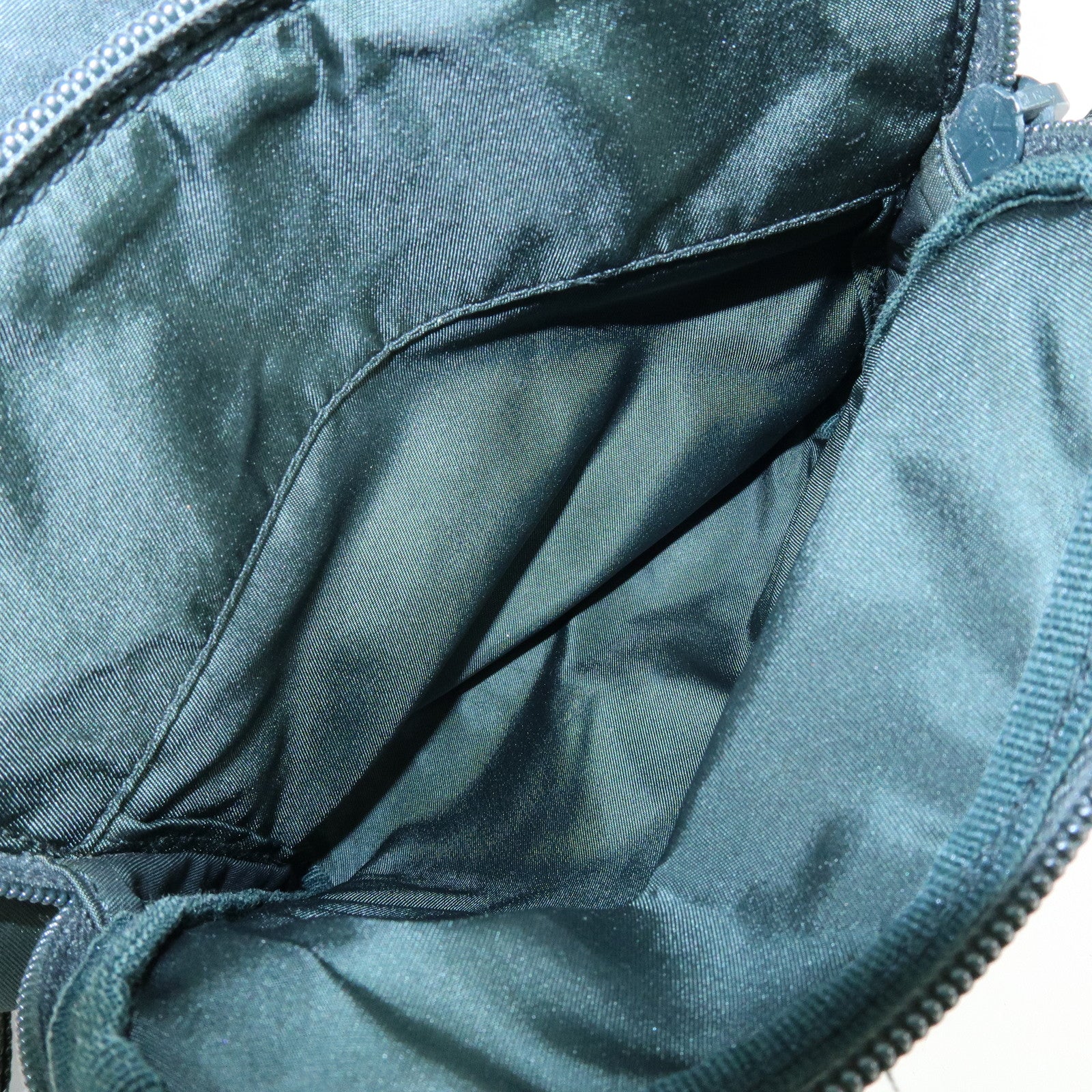 PRADA Triangle Logo Nylon Leather Shoulder Crossbody Bag Dark Brown