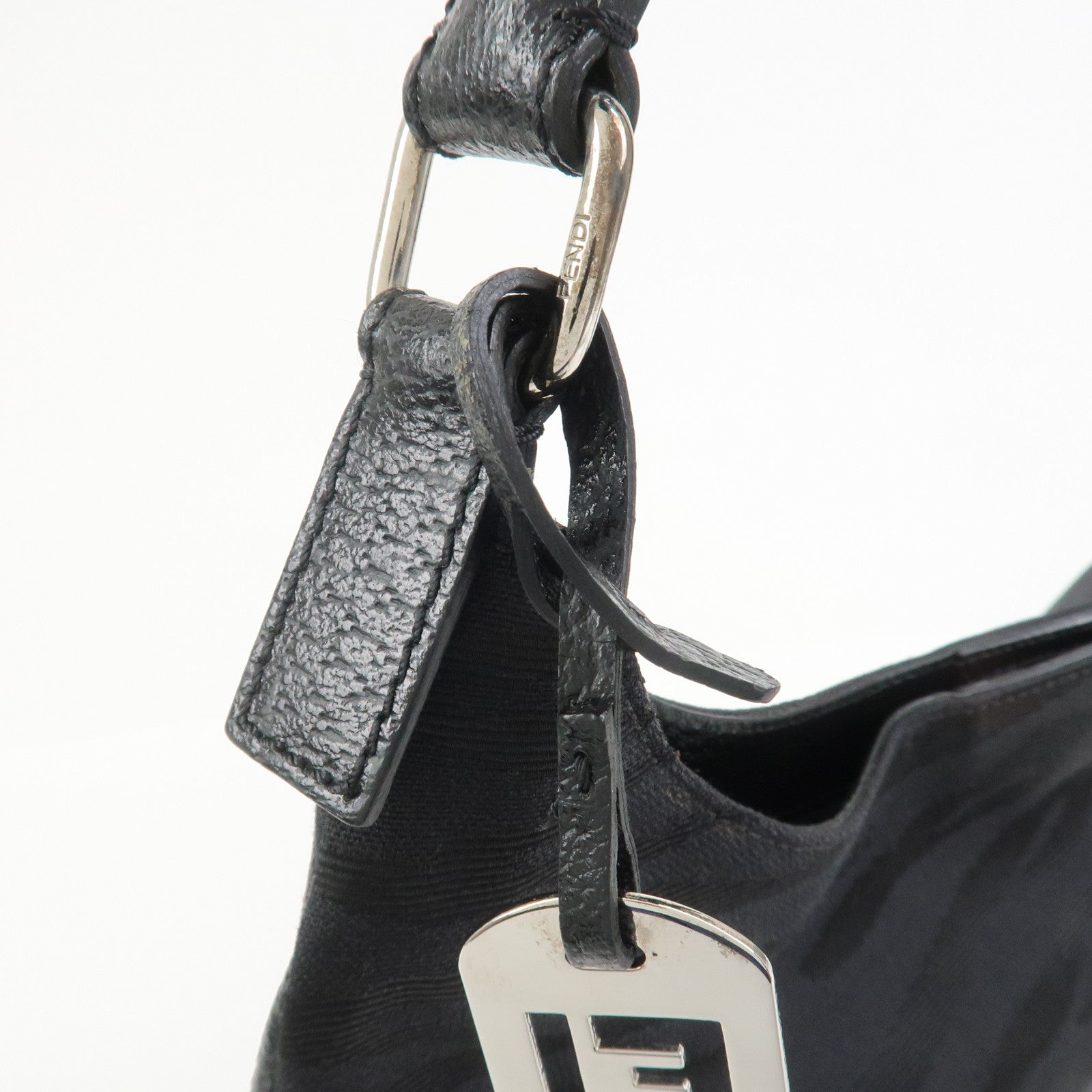 FENDI Canvas Leather Tiger Pattern Shoulder Bag Hand Bag 8BR279