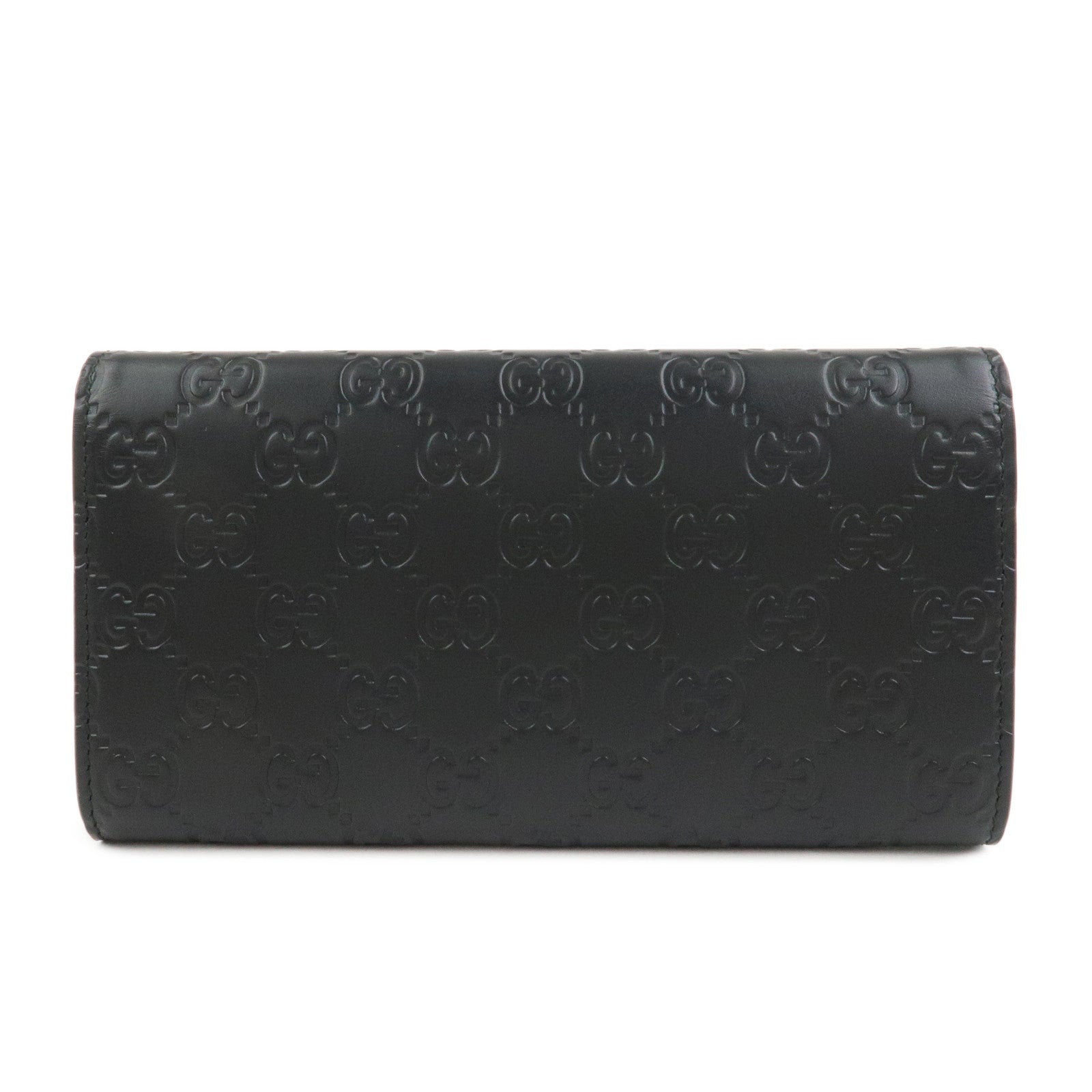 GUCCI Guccissima Interlocking G Long Wallet Black 369663