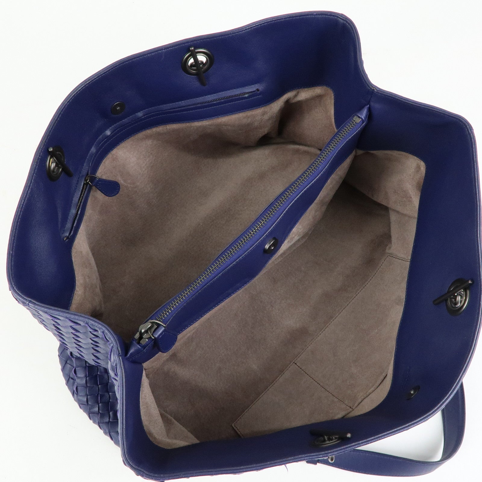 BOTTEGA VENETA Intrecciato Leather Shoulder Bag Tote Bag Blue