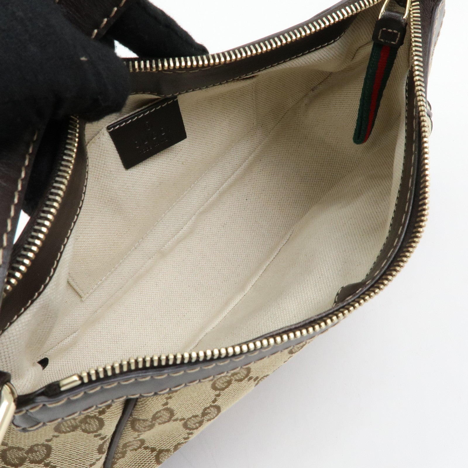 GUCCI Mayfair Sherry GG Canvas Leather Shoulder Bag Beige 269893