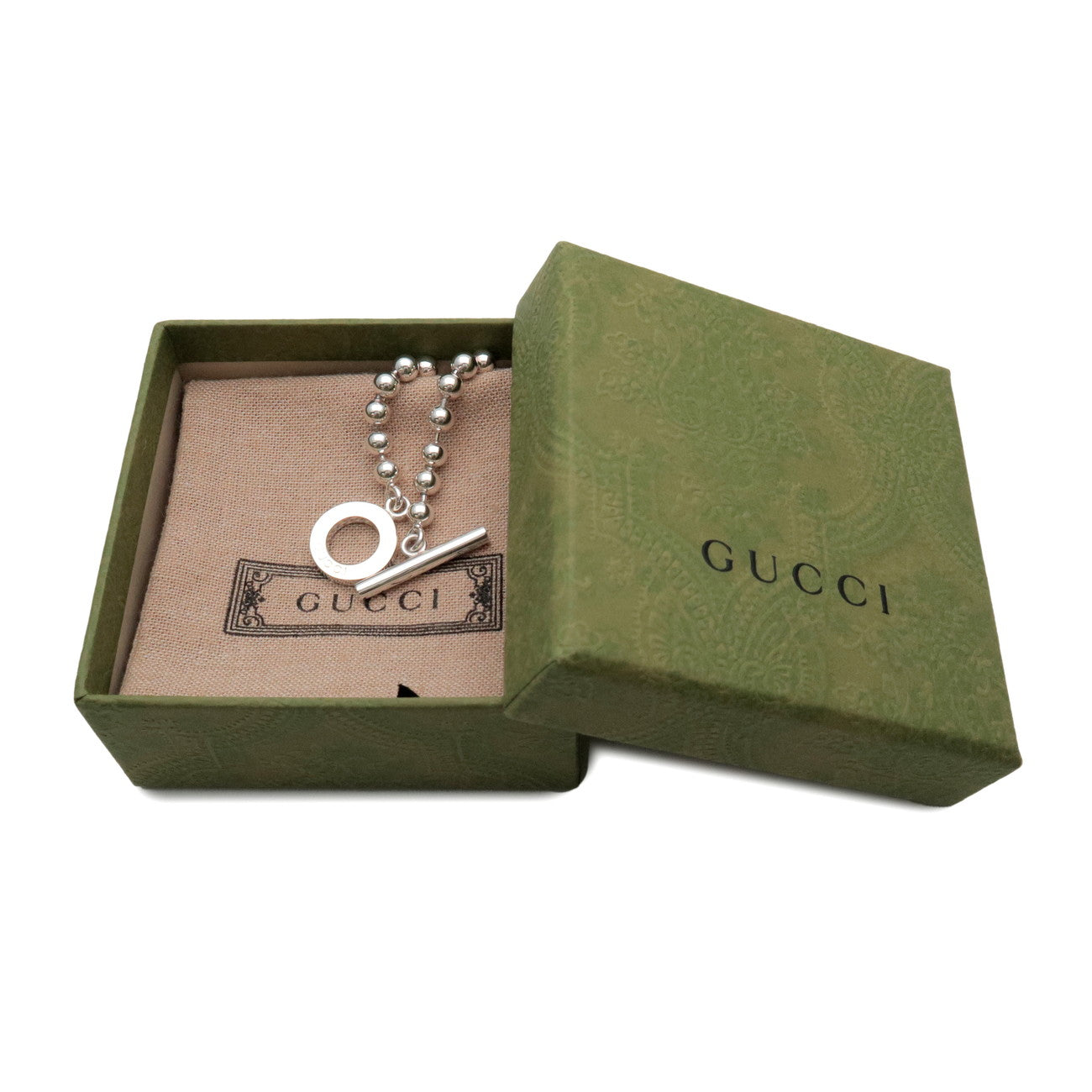 GUCCI Logo 19 Ball Chain Bracelet SV925 Silver 010294