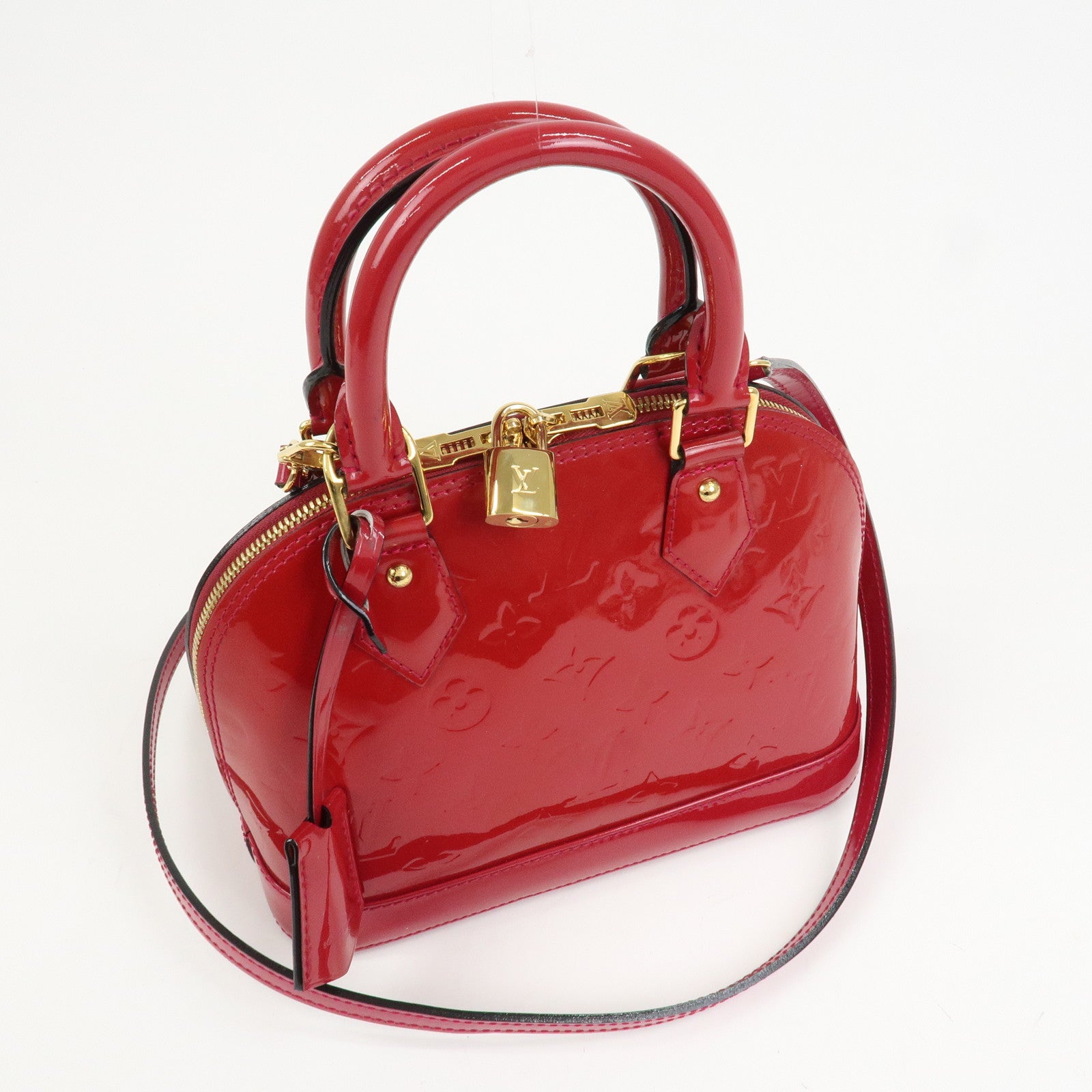 Louis Vuitton Monogram Vernis Leather Alma BB 2Way Bag Red M91606