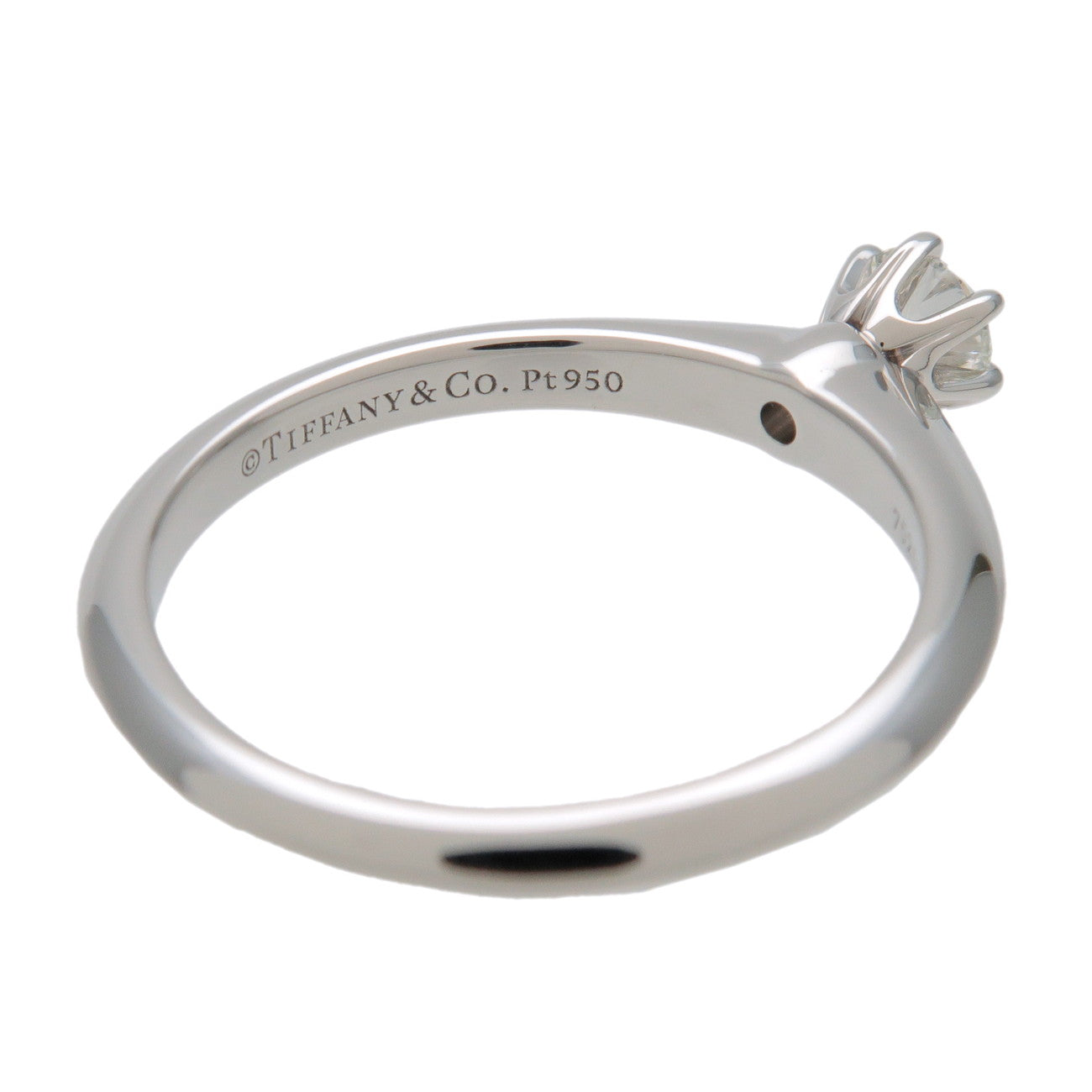 Tiffany & Co Solitaire Diamond Ring 0.19ct PT950 US4 EU47 HK8.5