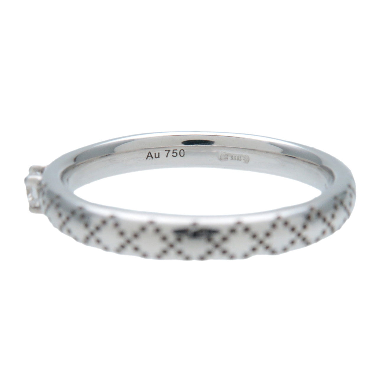 GUCCI Diamantissima 1P Diamond Ring K18WG 750 White Gold #7 US4