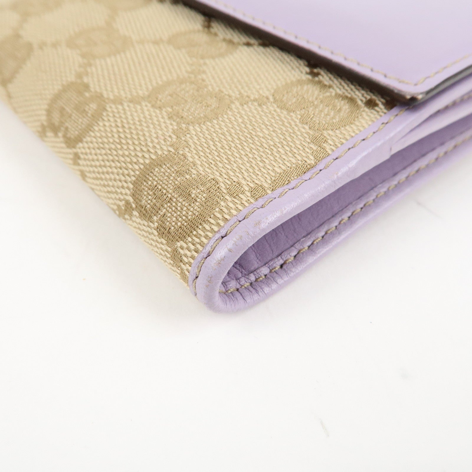 GUCCI Lovely Heart GG Canvas Leather W Hook Bi-Fold Wallet 203549 Used