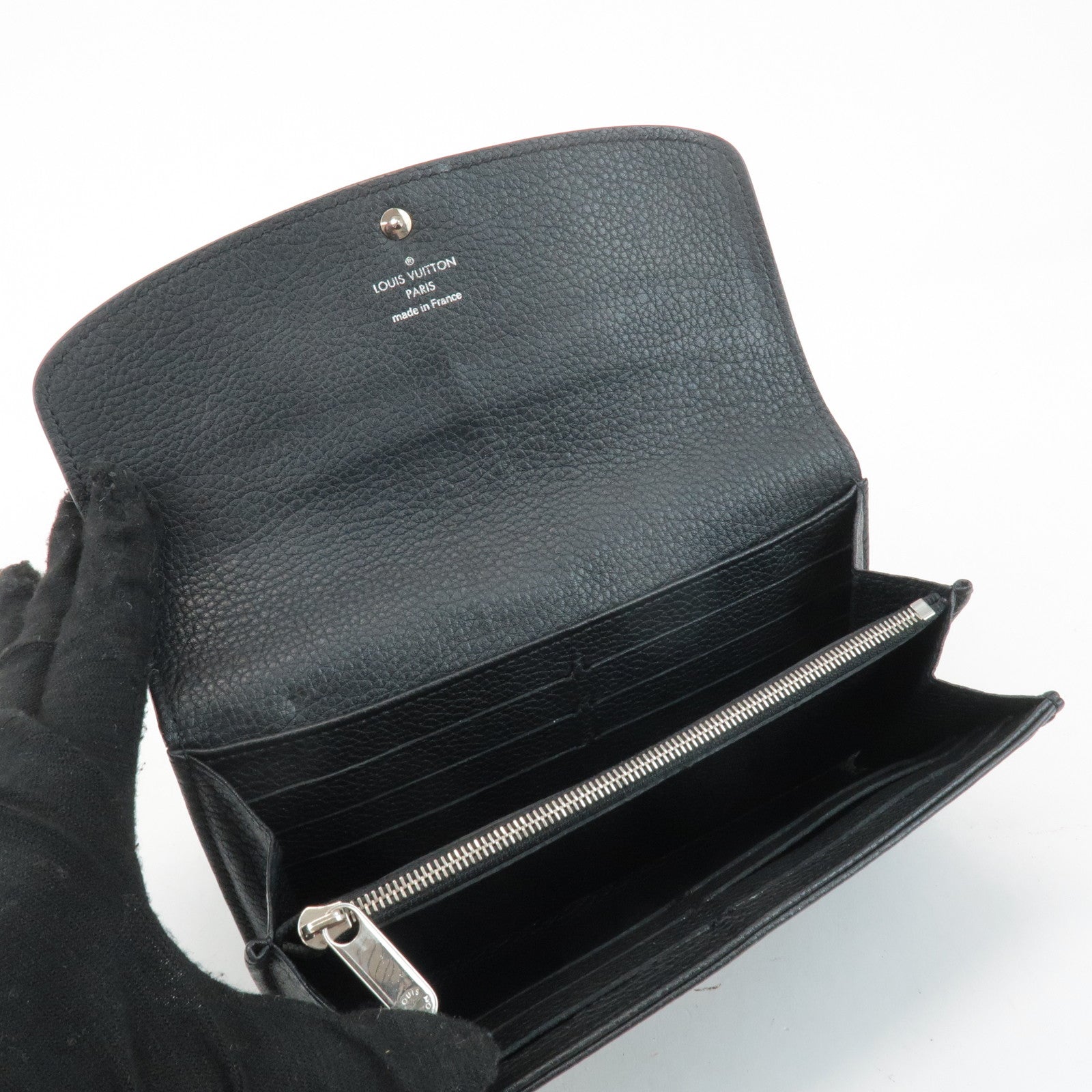 Louis Vuitton Monogram Mahina Portefeuille Iris Wallet Noir M60143 Used