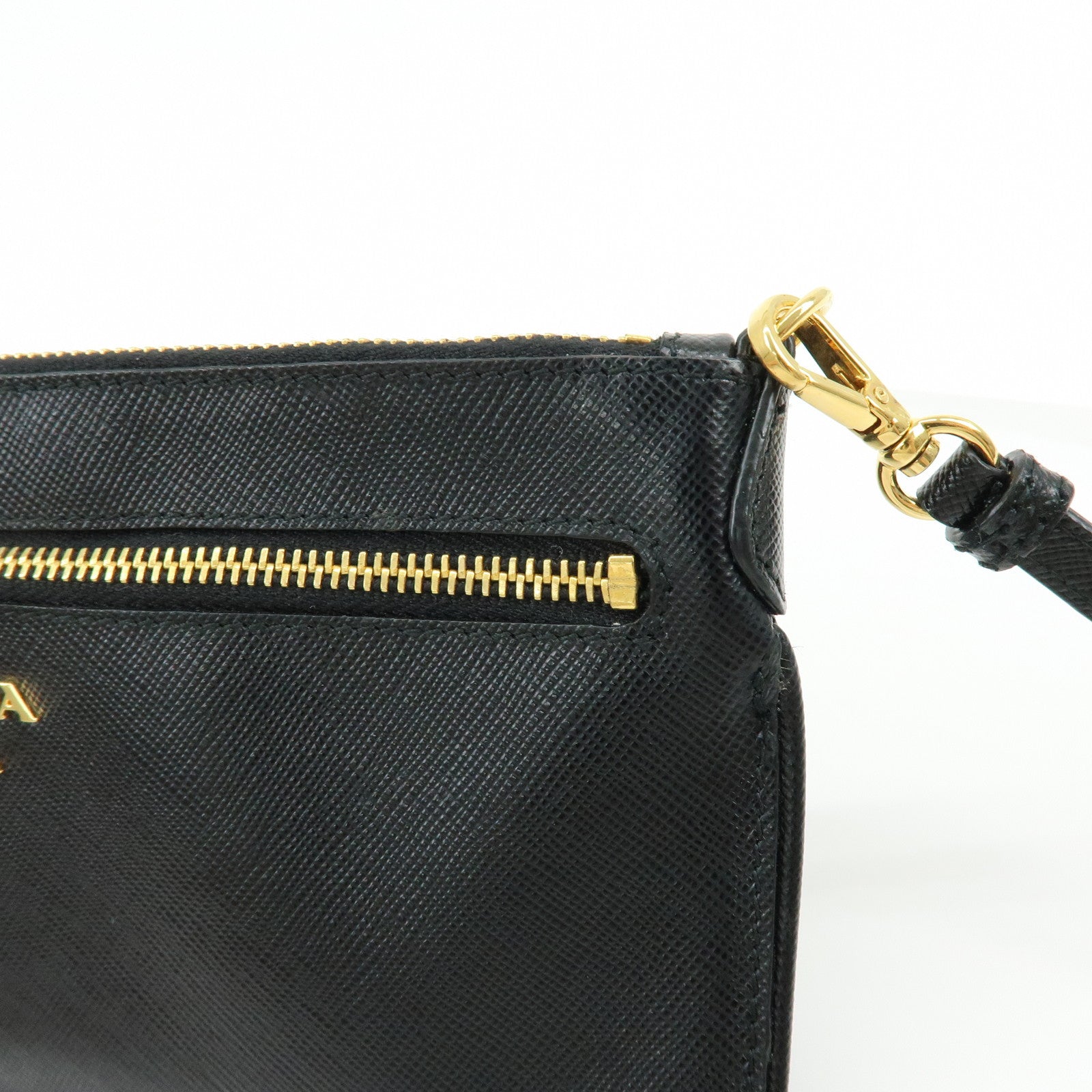 PRADA Saffiano Leather Shoulder Bag Crossbody Bag Black 1M1187