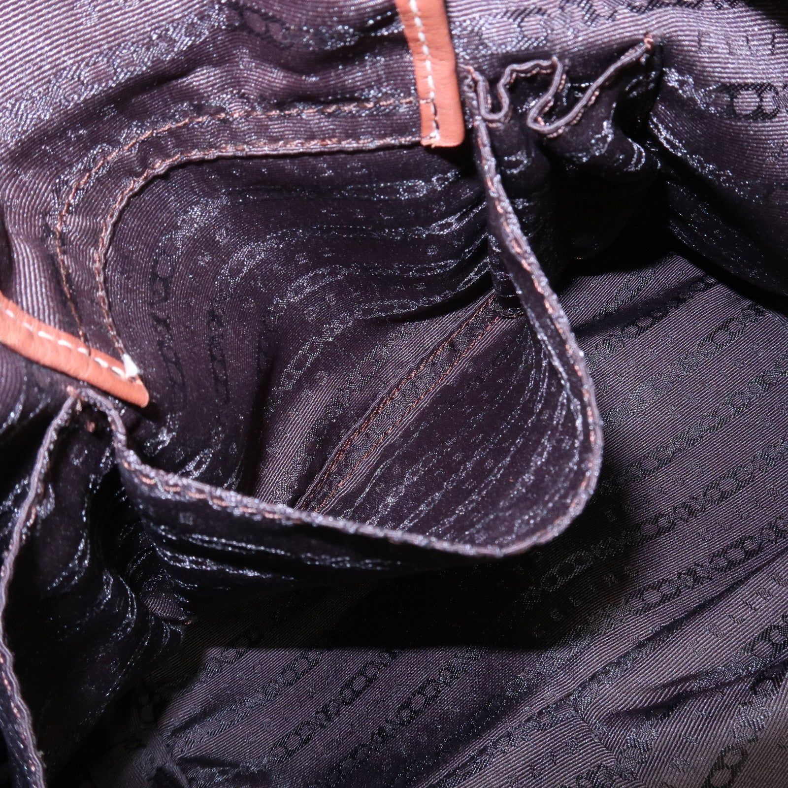 CELINE Logo Leather Bittersweet Shoulder Bag Tote Bag Brown