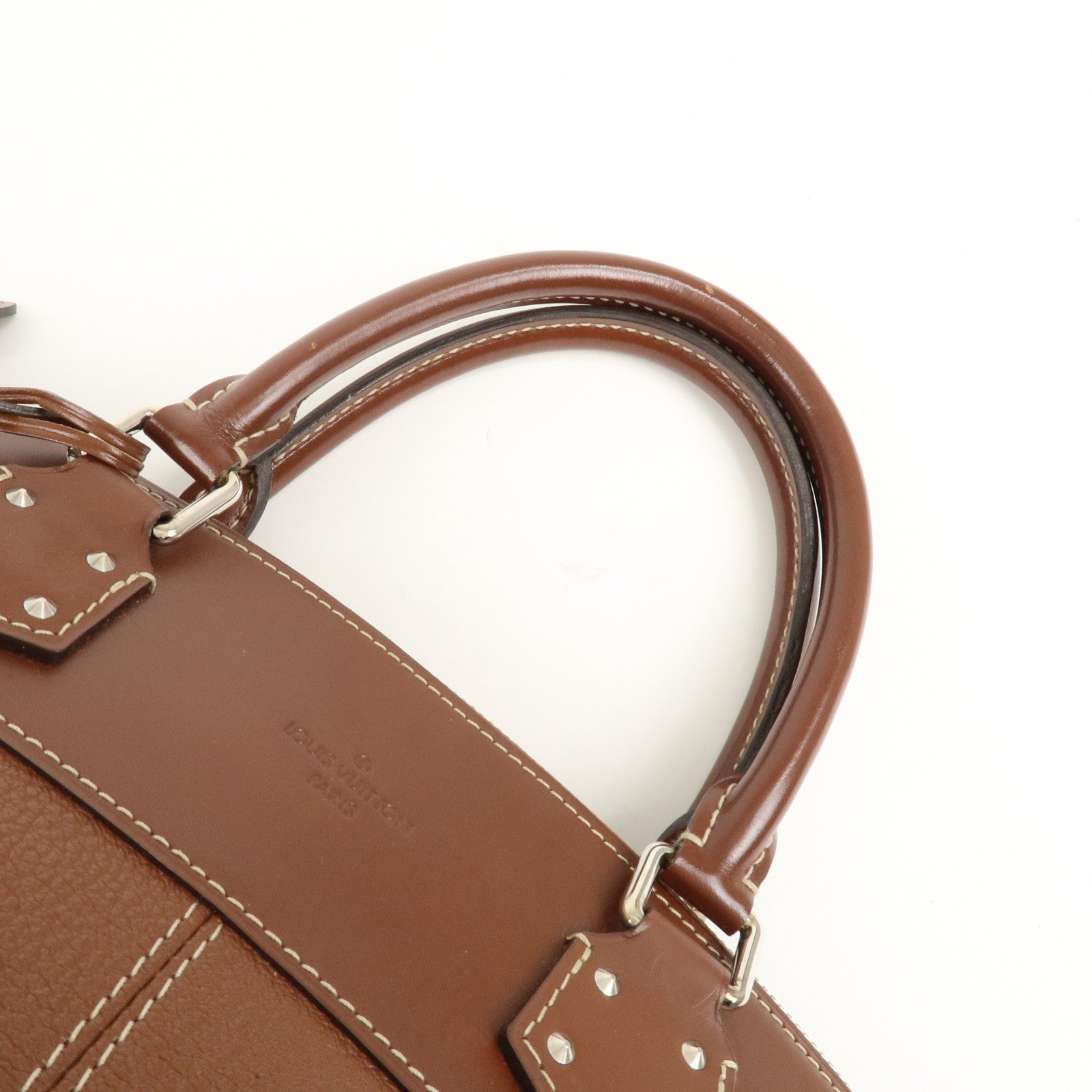 Louis Vuitton Suhari Leather Lock it MM Hand Bag Sienne M91889