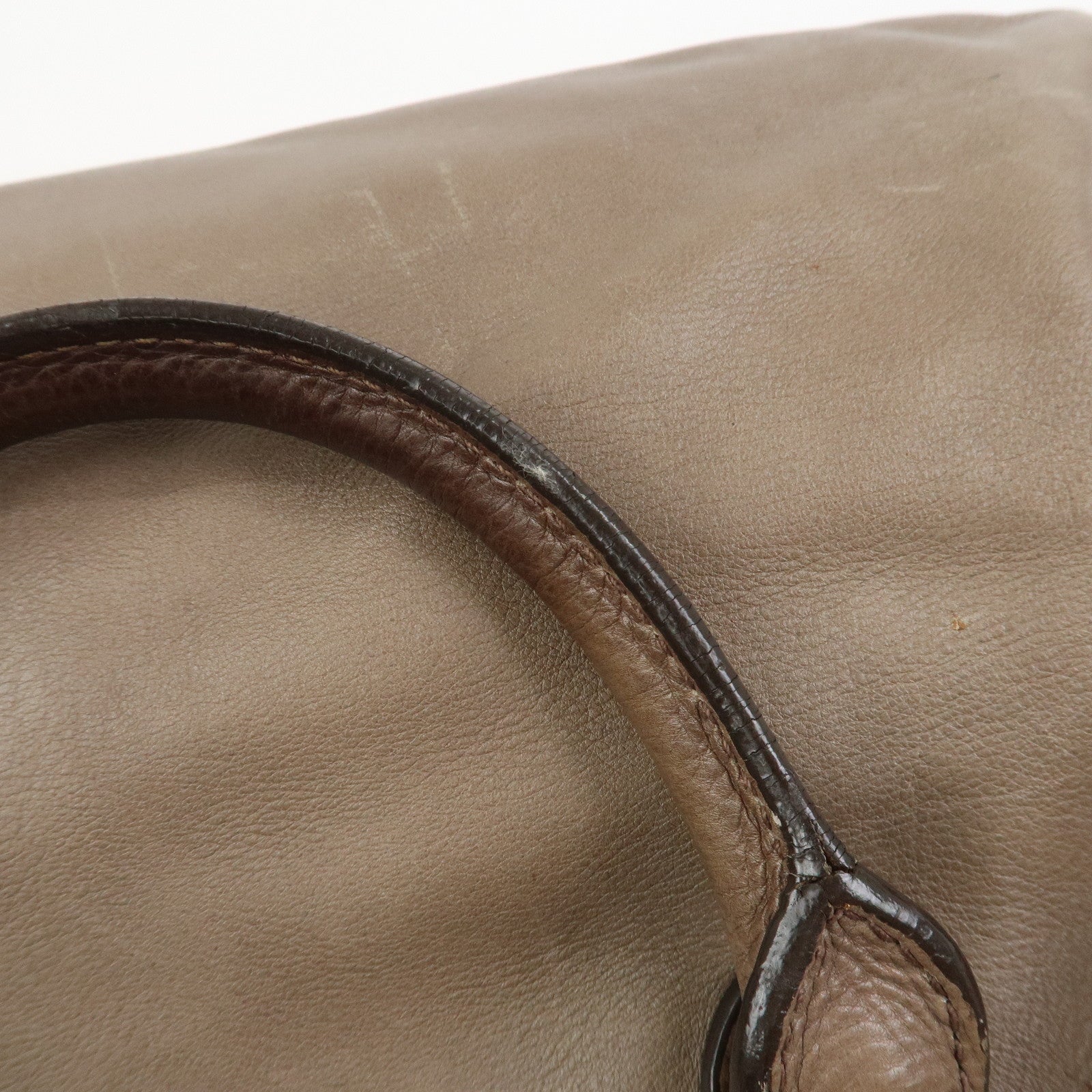 MIU MIU Logo Leather 2Way Bag Hand Bag Boston Bag Brown