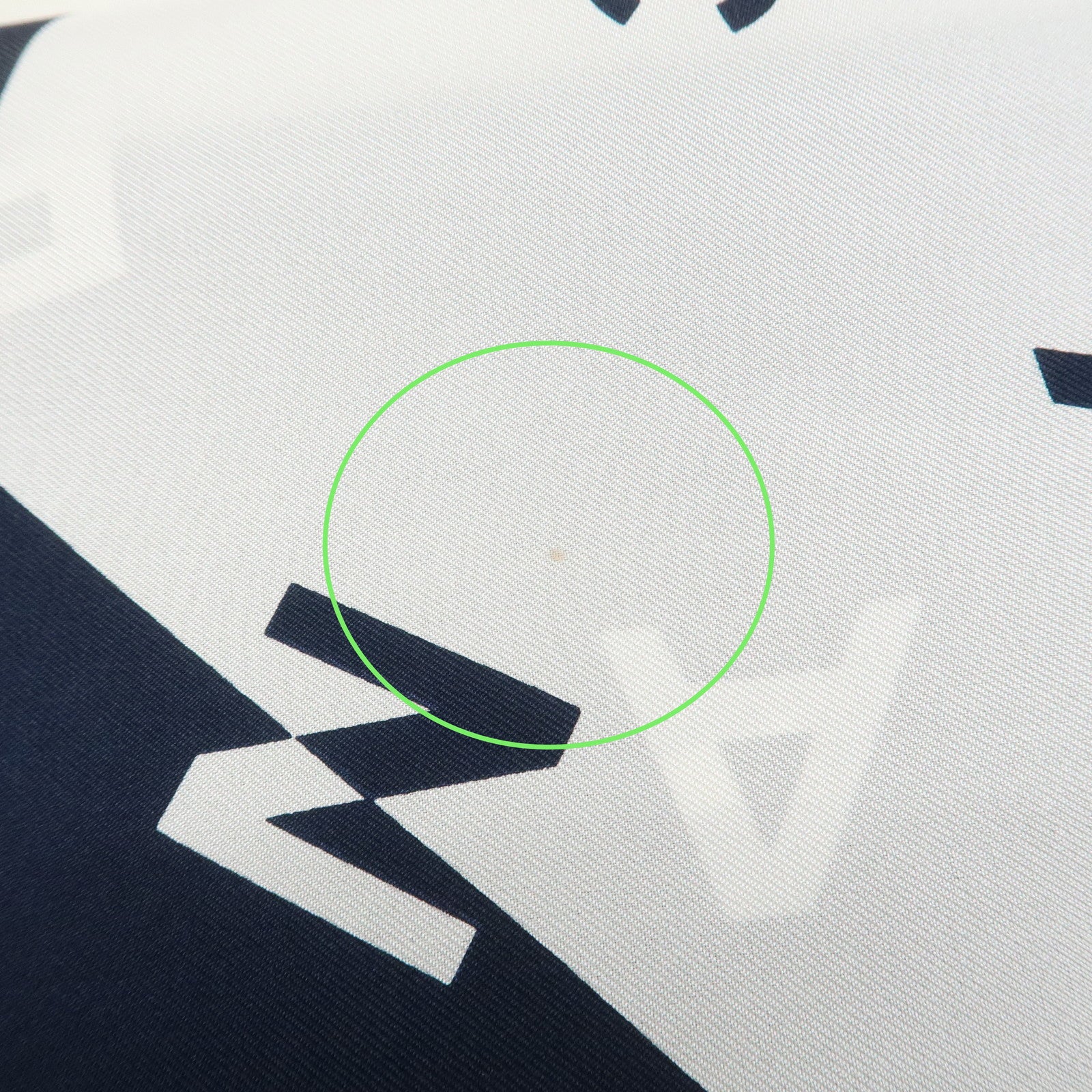 CHANEL COCO Mark Silk 100% Scarf White Navy