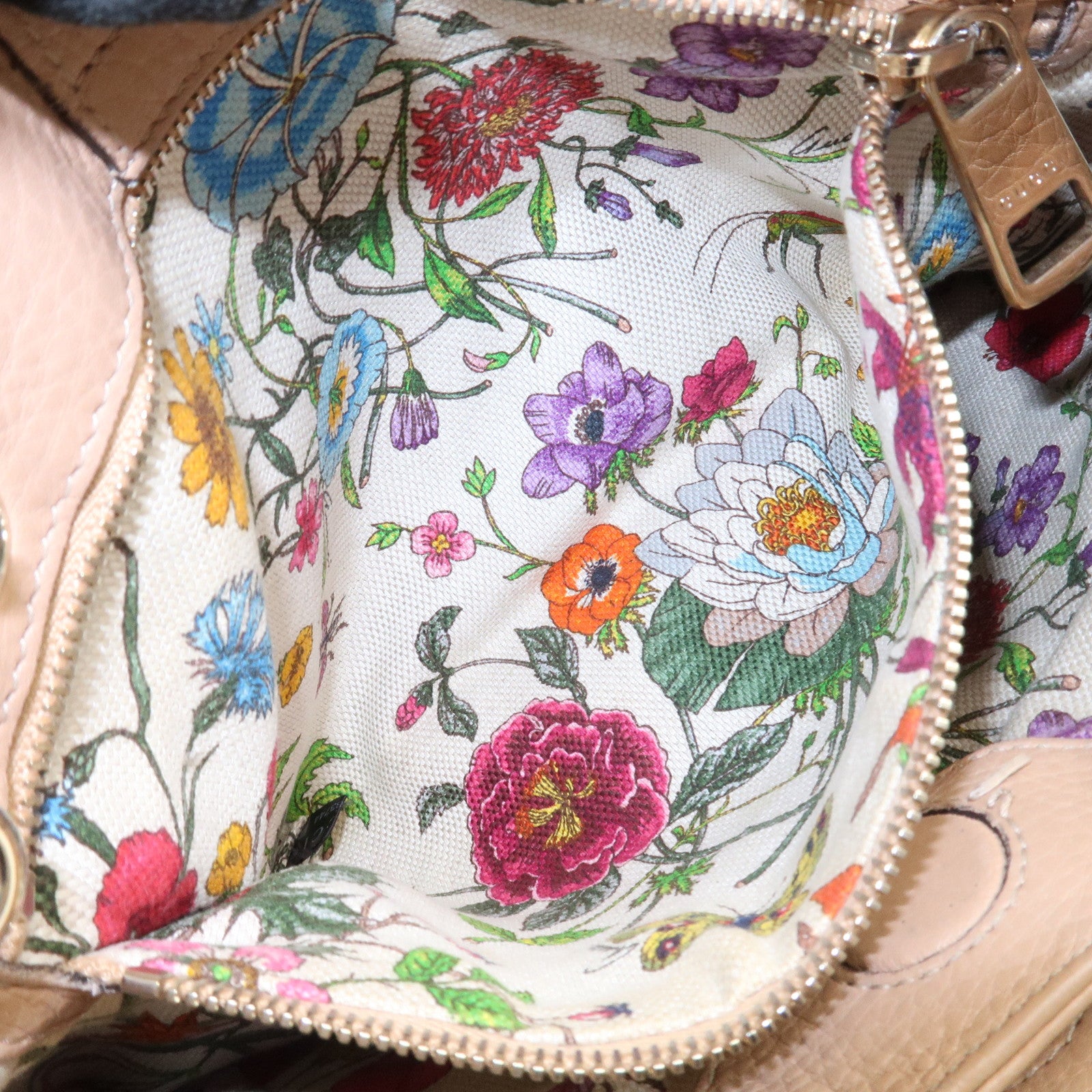 GUCCI Bamboo Leather 2 Way Bag Hand Shoulder Bag Pink Beige 336032