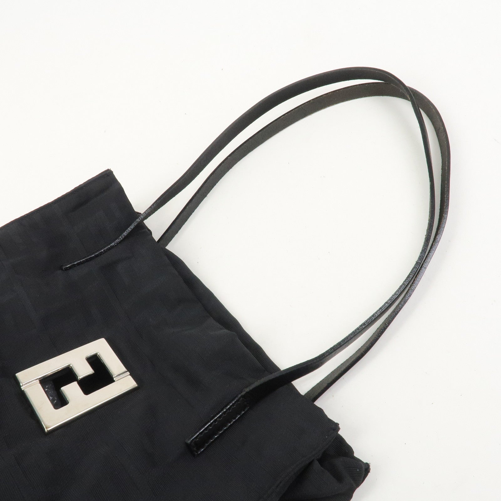 FENDI Zucca Canvas Leather Tote Bag Hand Bag Shoulder Bag 16001