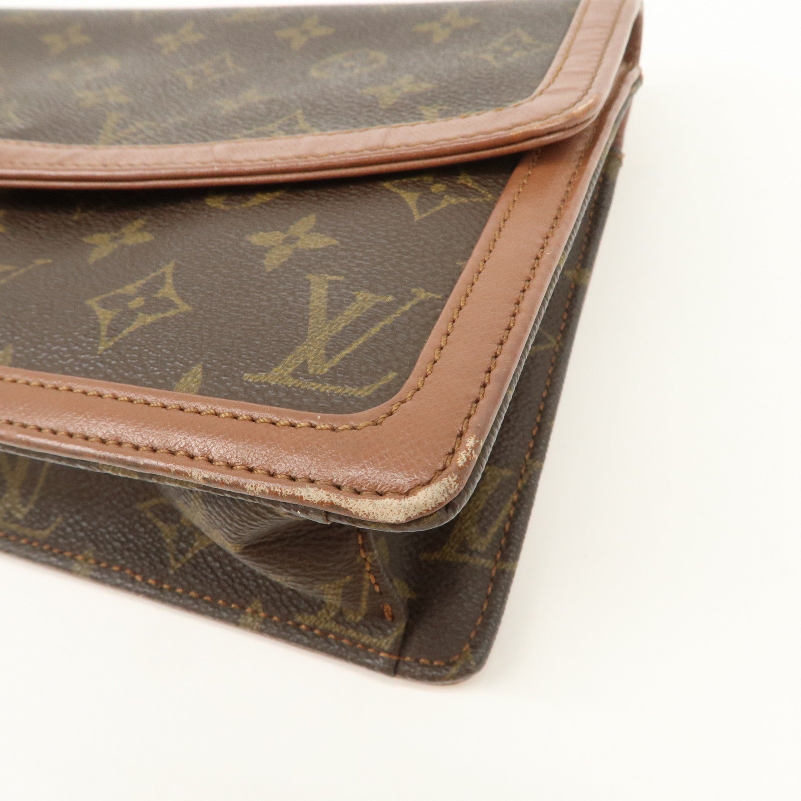 Louis Vuitton Monogram Pochette Damme PM Clutch Bag Brown M51812