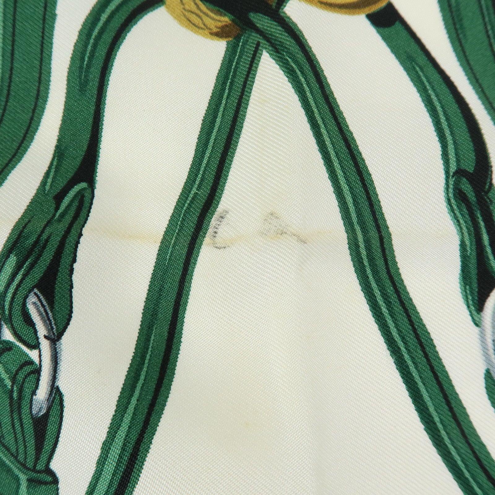 HERMES Carre 90 Silk 100% Scarf BRIDES DE GALA Bridle Green White
