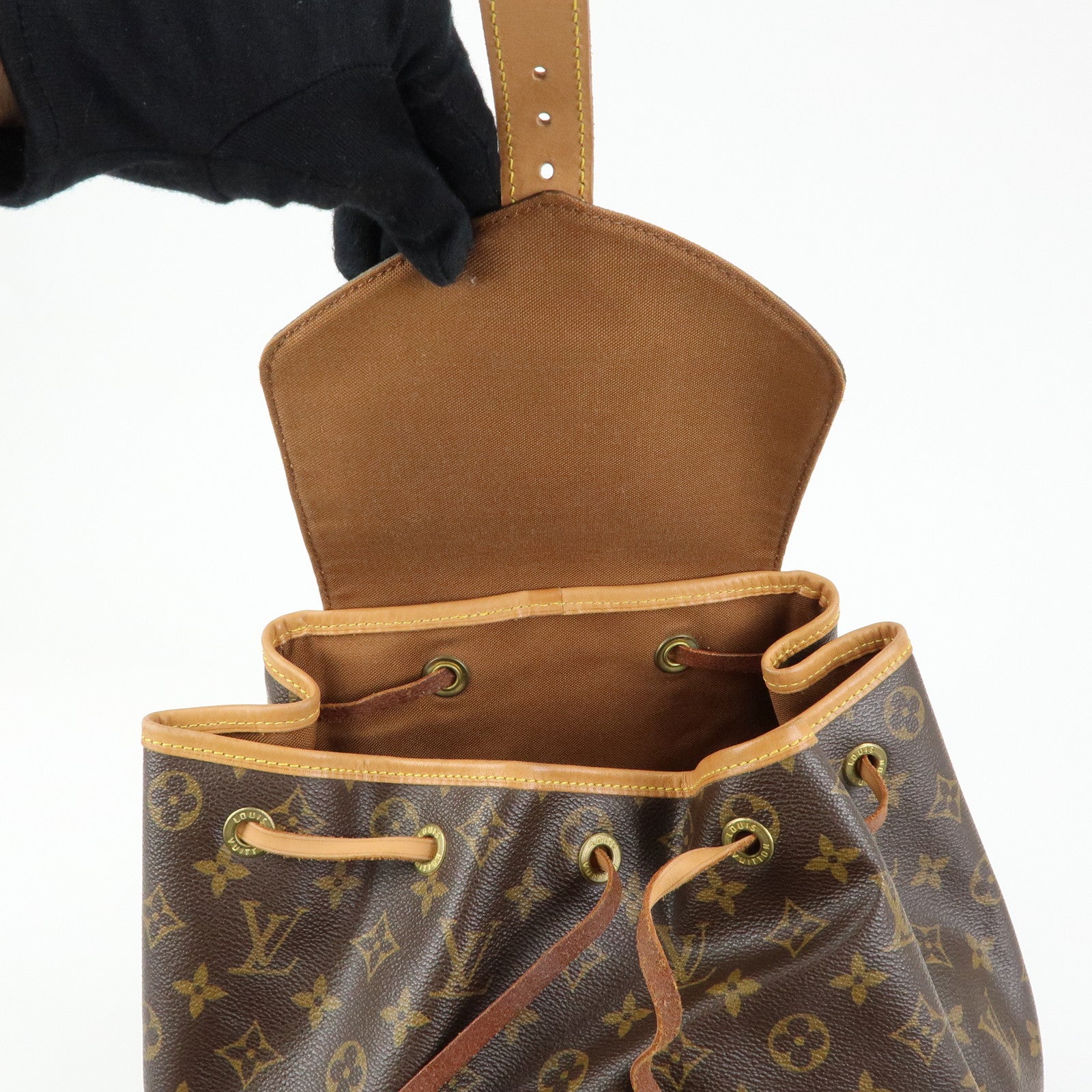 Louis Vuitton Monogram Montsouris GM Backpack Rucksack Brown M51135