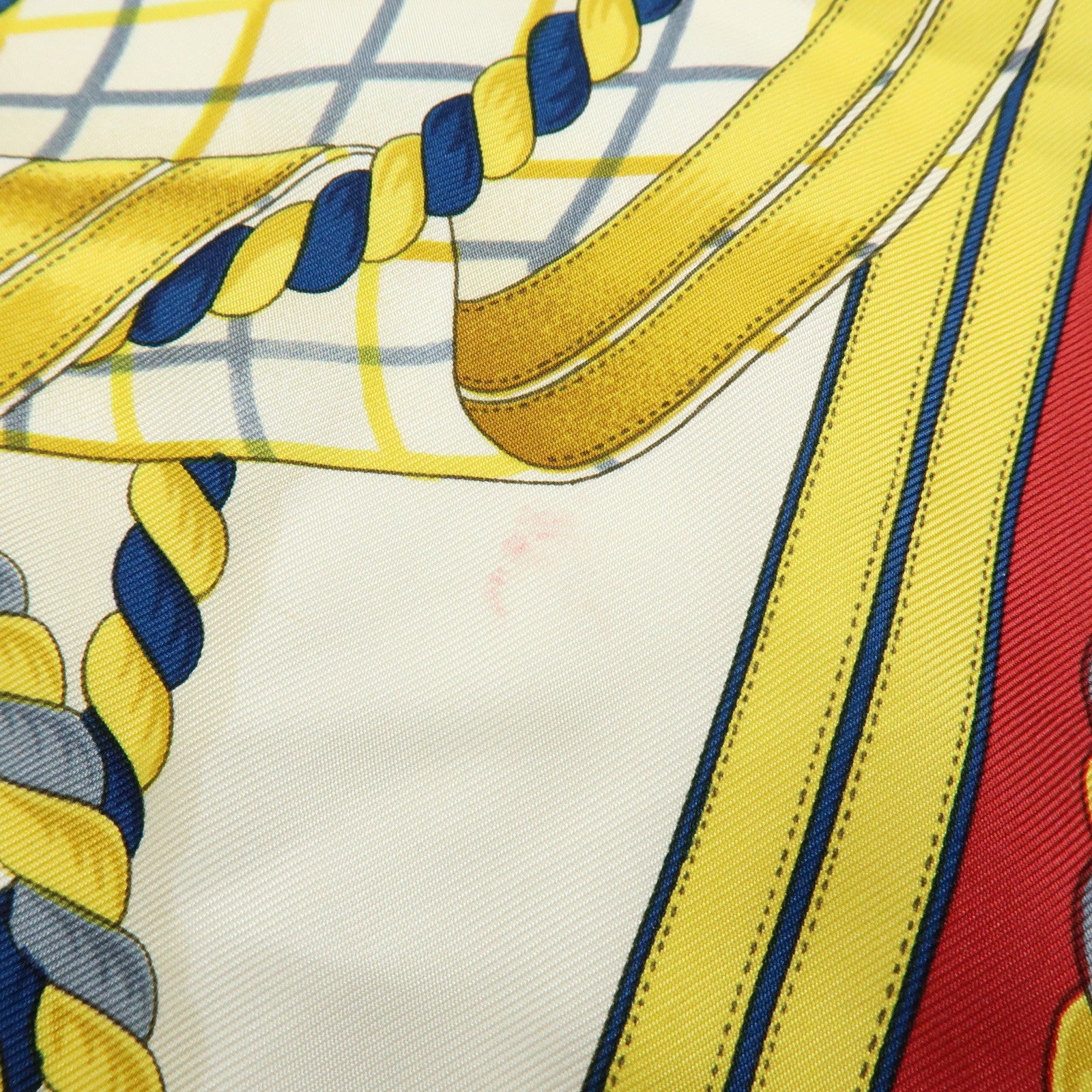 HERMES Carre 90 Silk 100% Scarf GRANDE TENUE Gold Navy Red