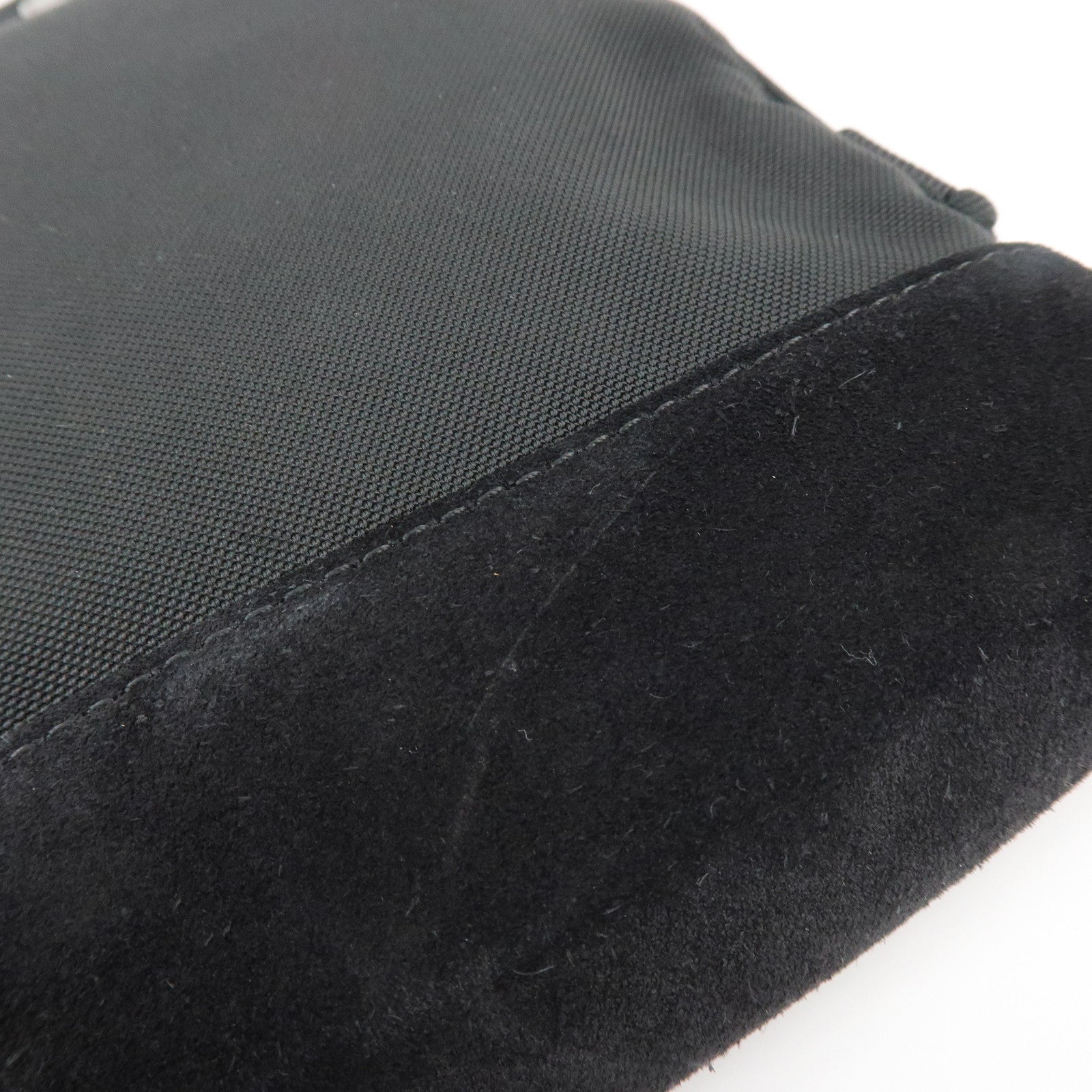 MONCLER Nylon Suede Leather Shoulder Bag Tech Phone Bag Black