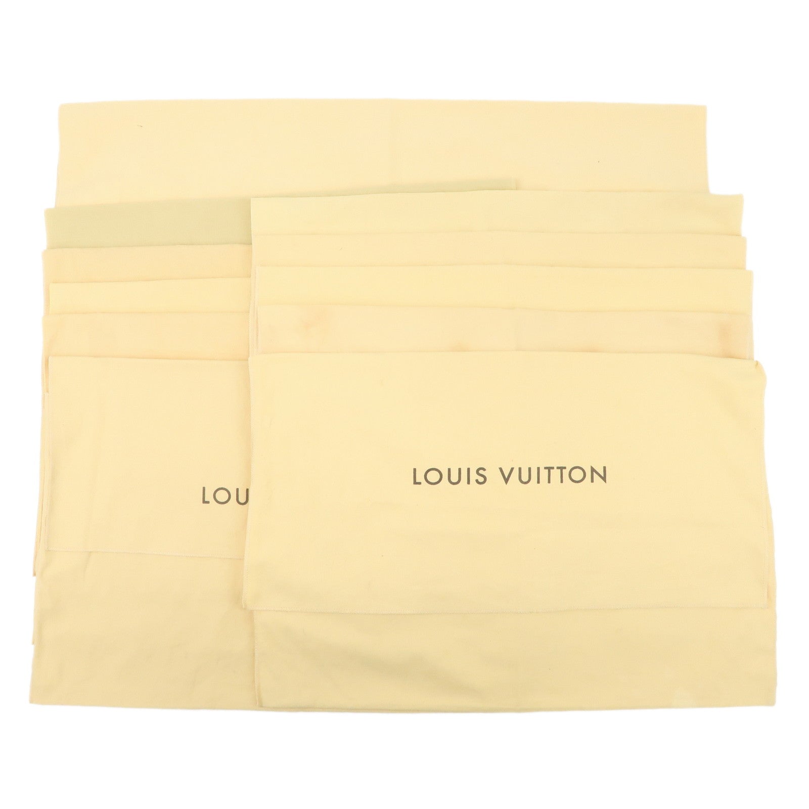 Louis Vuitton LV Logo Set Of 11Dust Bag Storage Bag Flap Style Beige Used