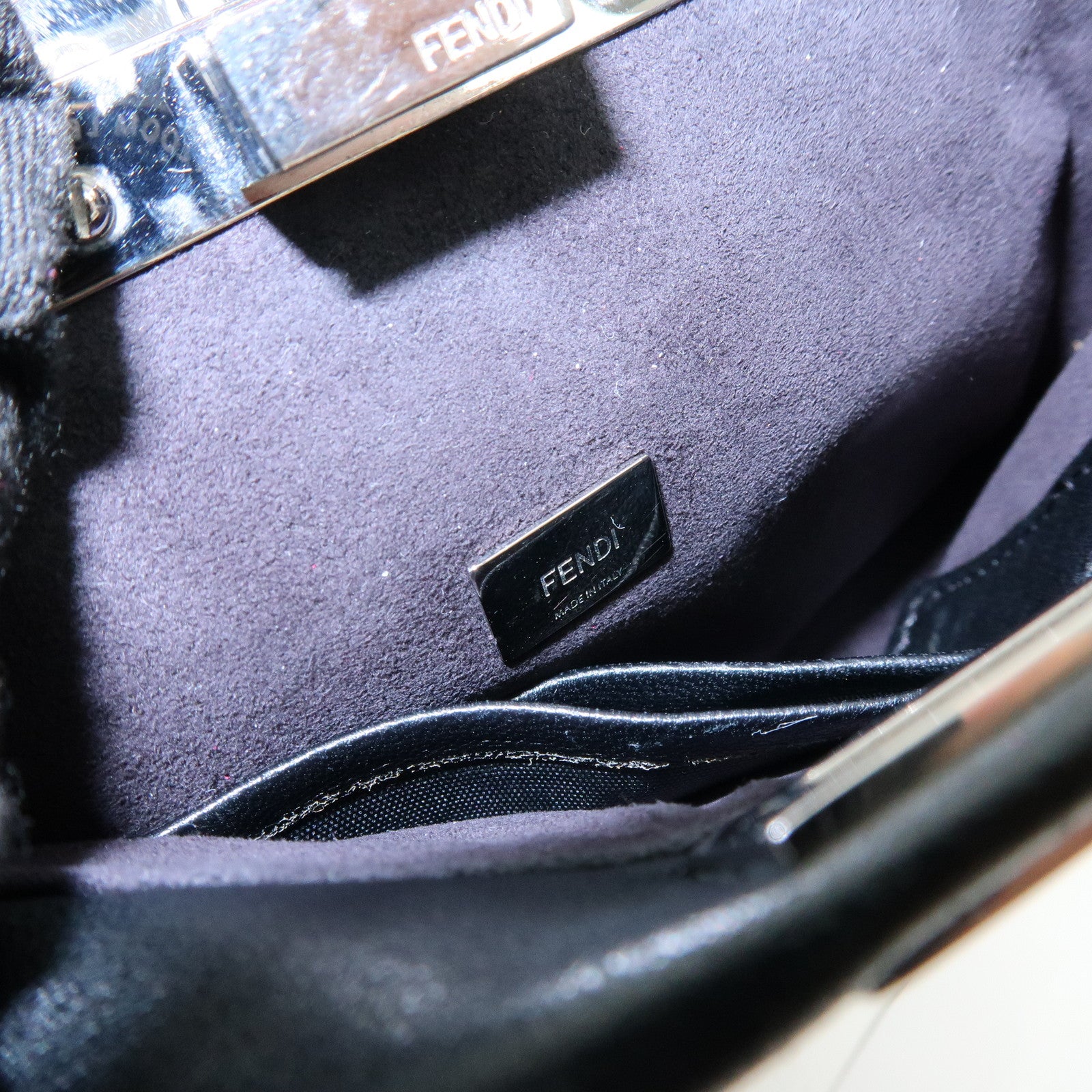 FENDI Micro Peekaboo Leather Flower Motif 2Way Shoulder Bag 8M0355