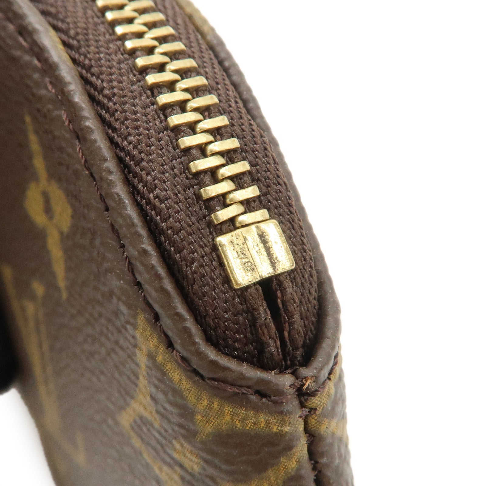 Louis Vuitton Monogram Porte Monnaie Rond Coin Case Brown M61926 Used