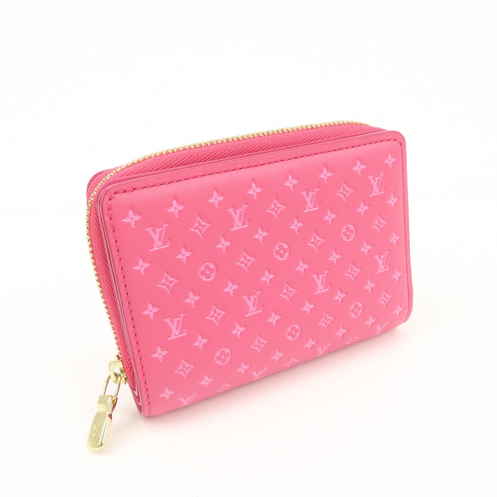 Louis Vuitton Nano Monogram Portefeuille Lou Wallet Pink M82357 Used