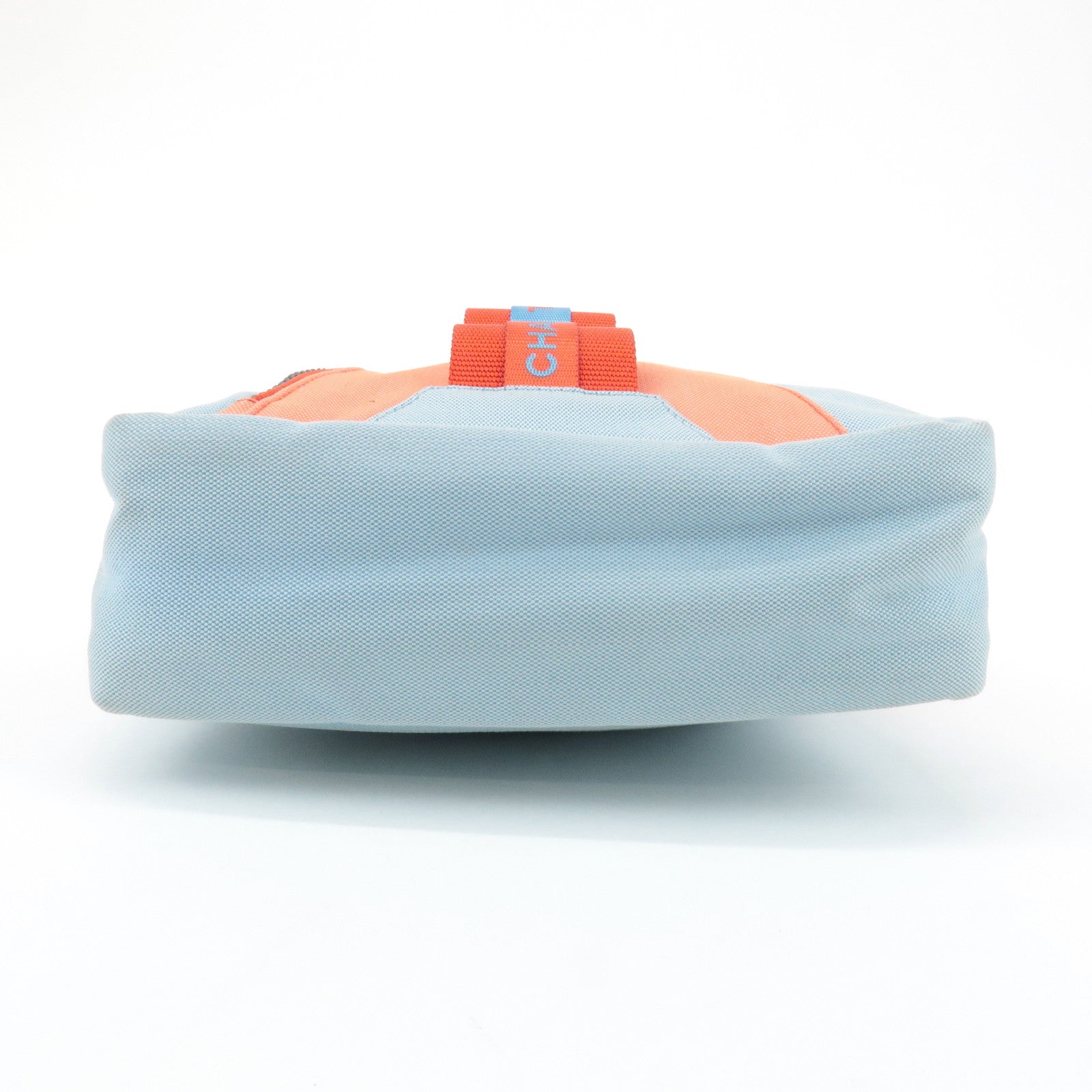 CHANEL Sportsline COCO Mark Nylon Canvas Shoulder Bag Red Blue Used